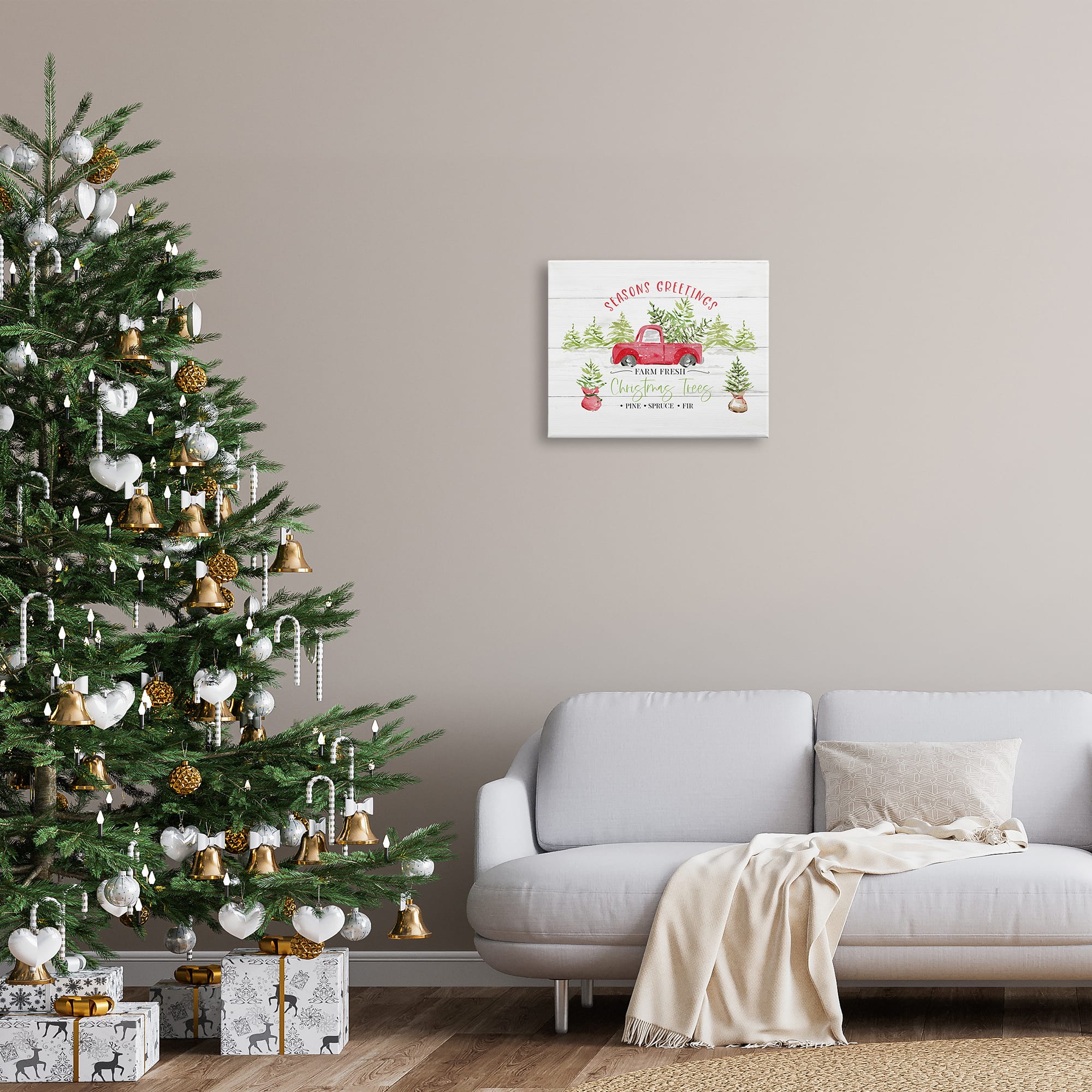 Stupell Industries Farm Fresh Christmas Trees Seasonal Canvas Wall Art