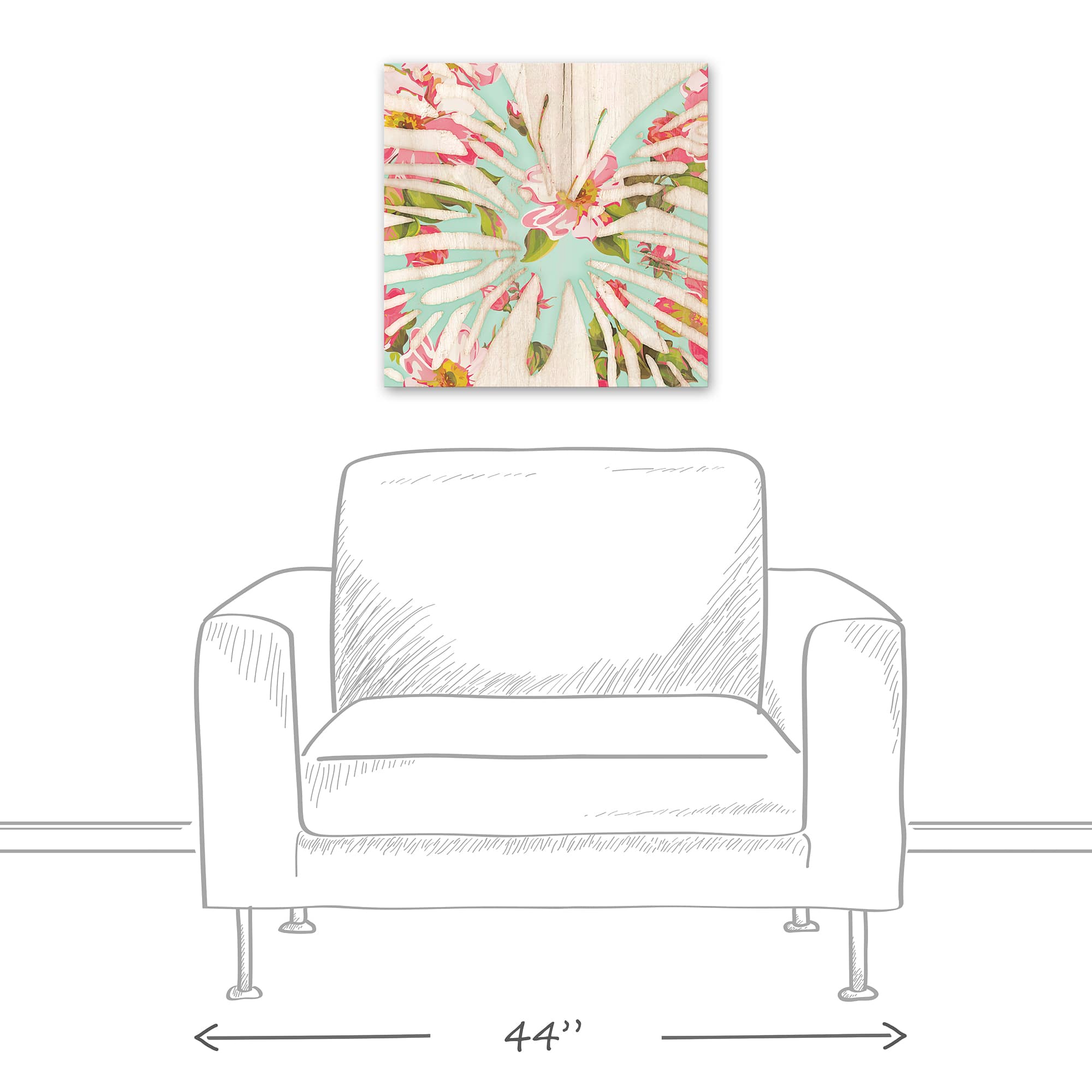 Bright Butterfly Silhouette 20" x 20" Canvas Wall Art