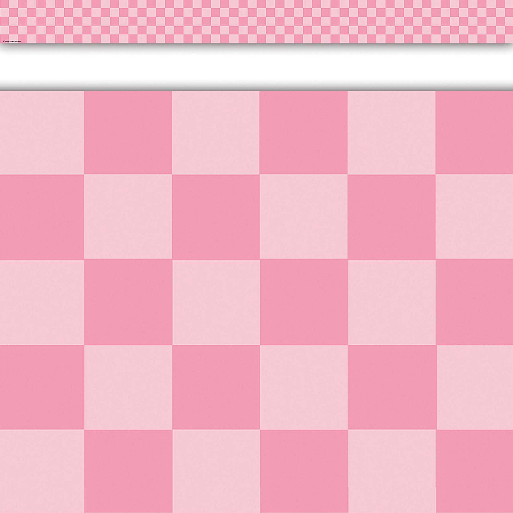 Teacher Created Resources® Cool for School Pink Checkers Border Trim, 6 Packs of 12