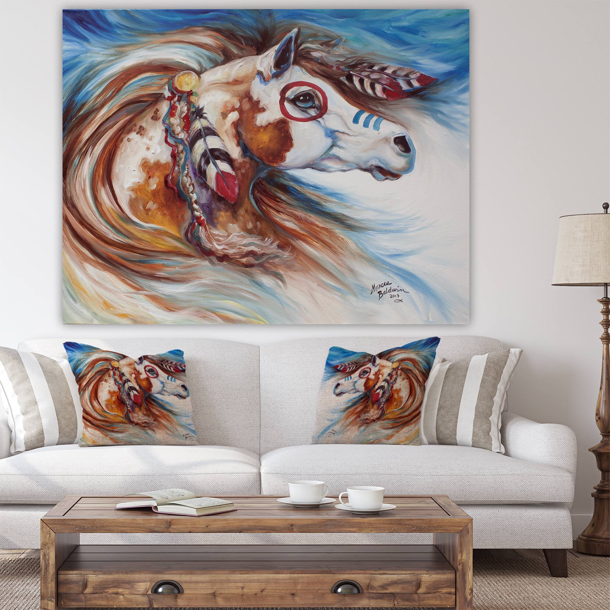 Designart - Wind Of Thunder Indian War Horse - Cottage Canvas Art Print