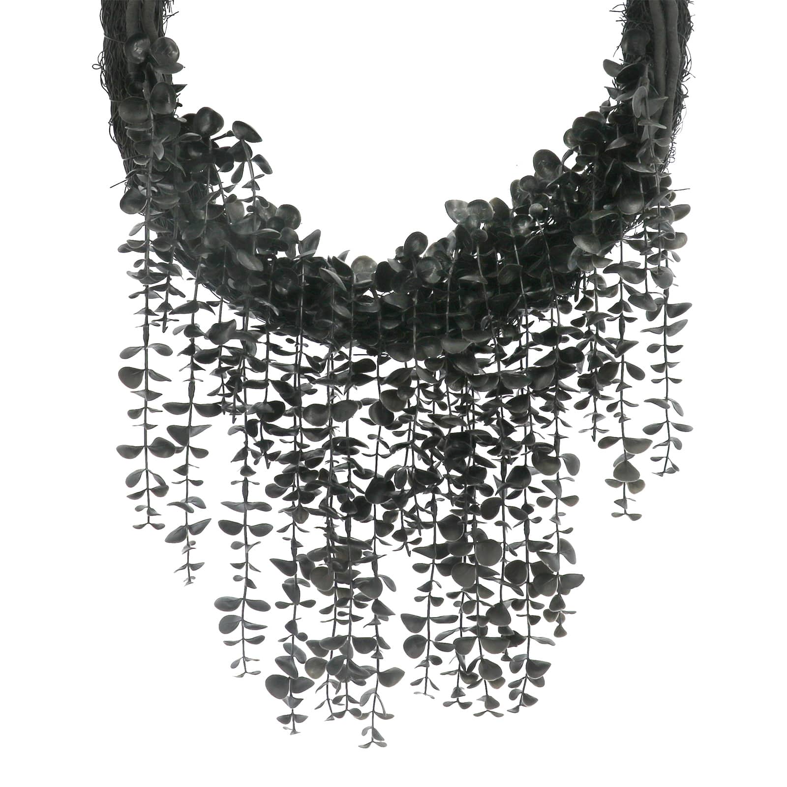 27" Black Dripping Eucalyptus Wreath by Ashland®