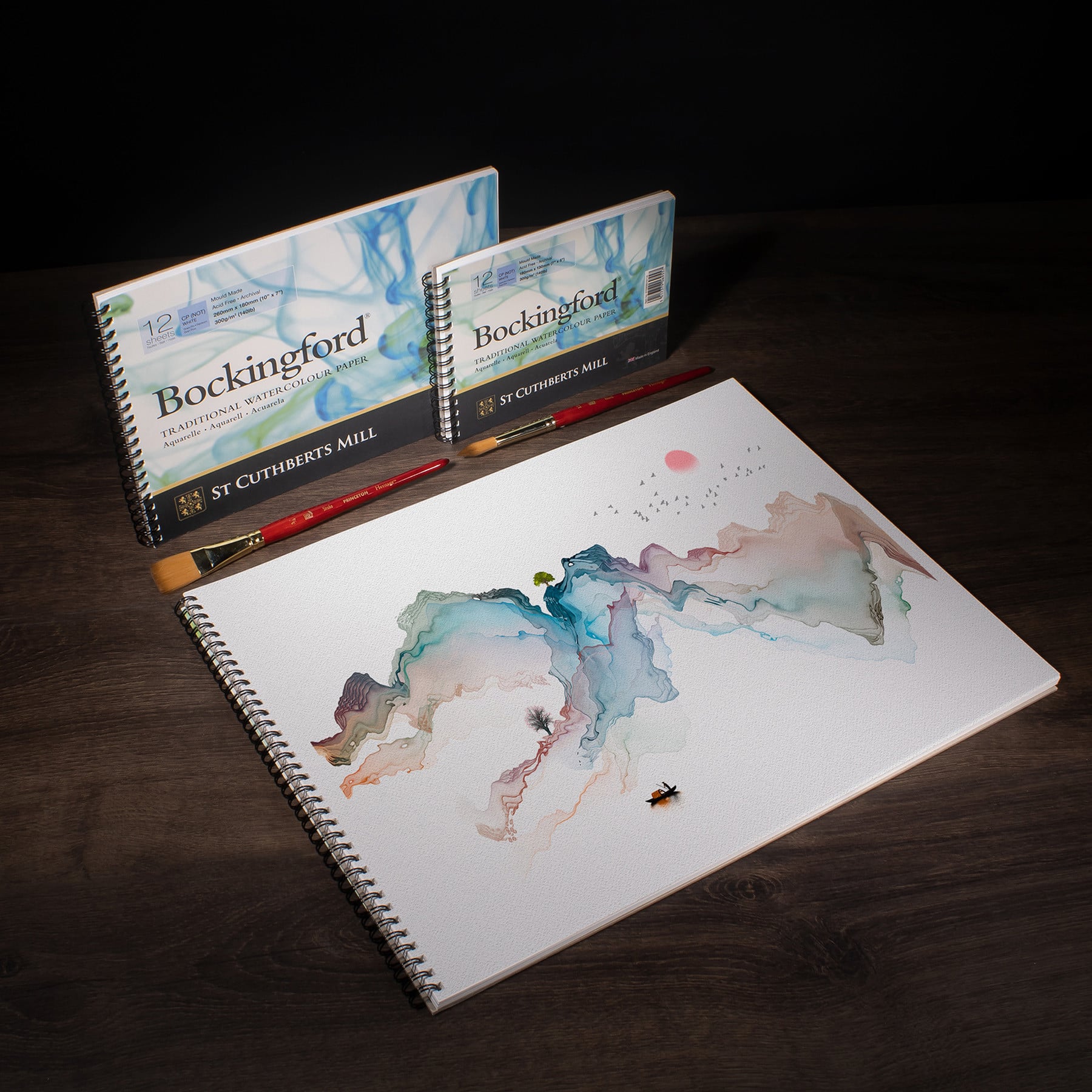 Bockingford® White Cold Pressed Spiral Binding Watercolor Pad, 12 Sheets