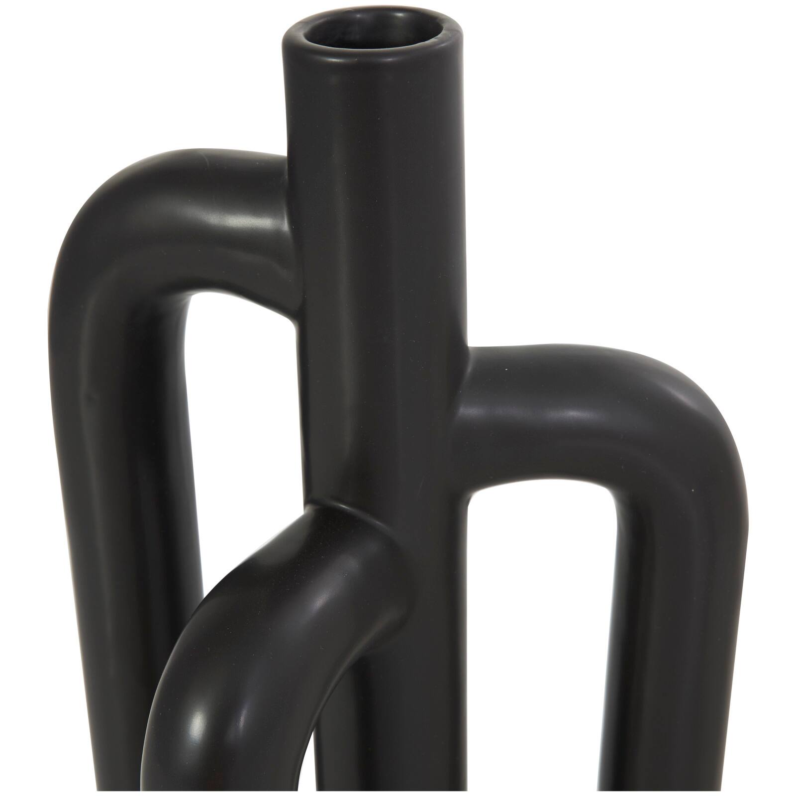 CosmoLiving by Cosmopolitan 10" Black & White Ceramic Abstract 3-Arch Vase Set