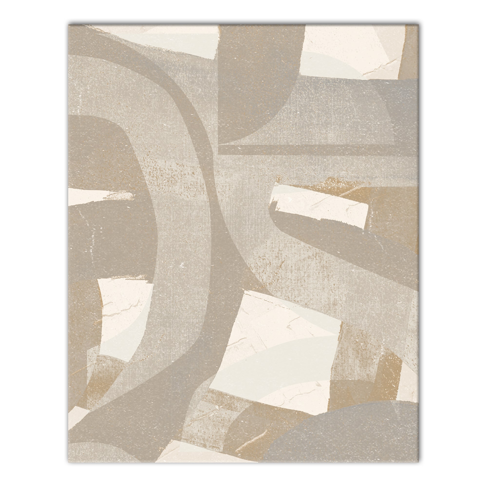 Abstract Layered Shapes Canvas Wall Art