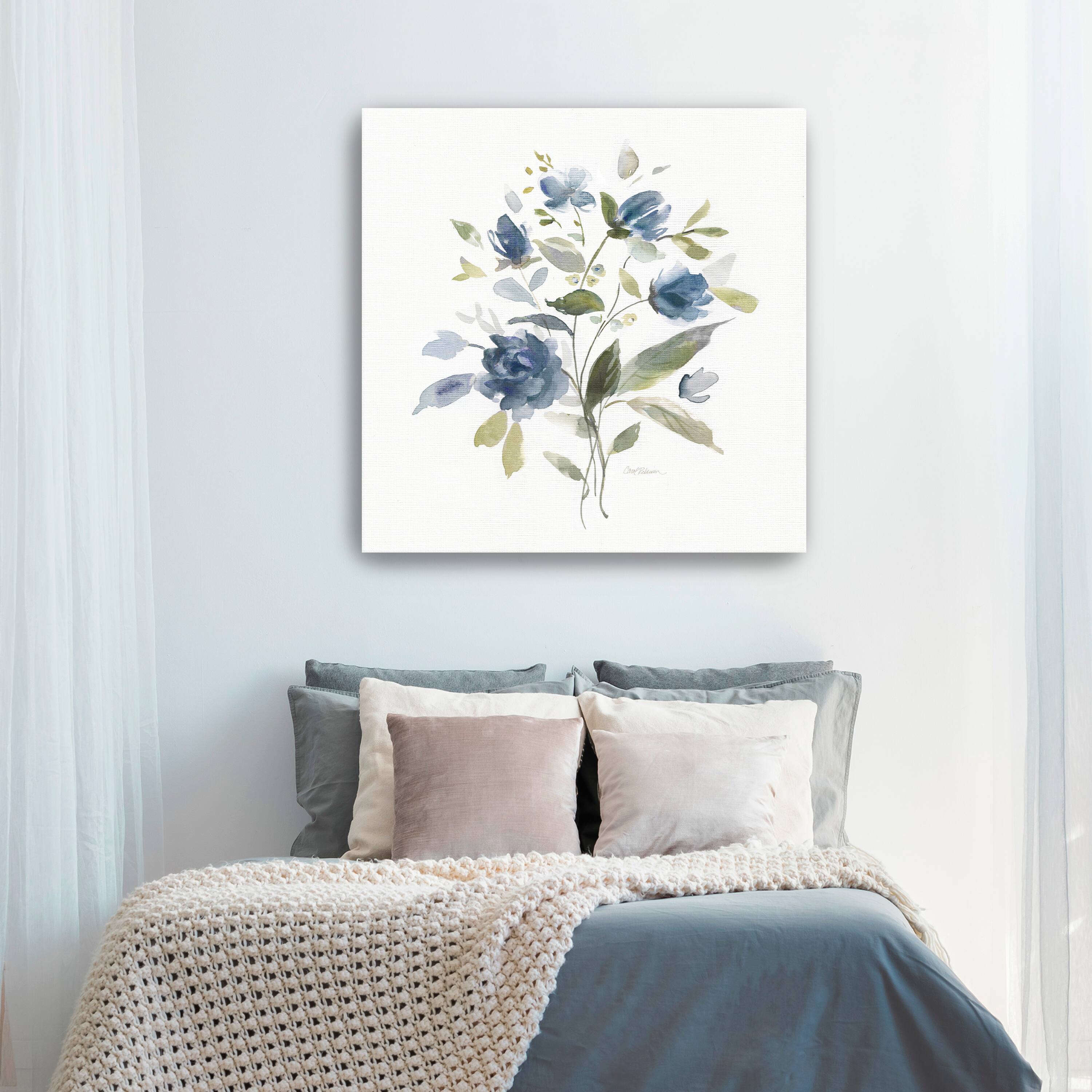 Wild Blue Blooms I Canvas Giclee