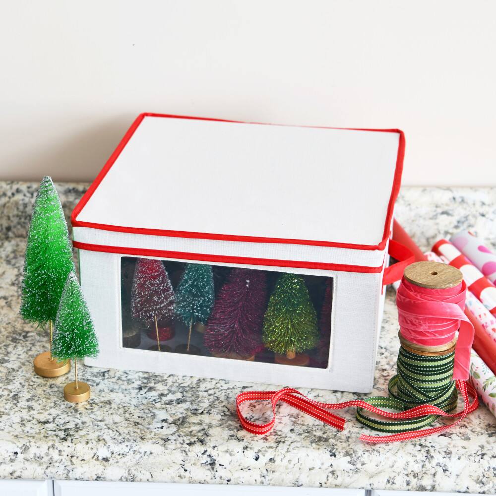 Household Essentials Red Candy Cane Storage Box