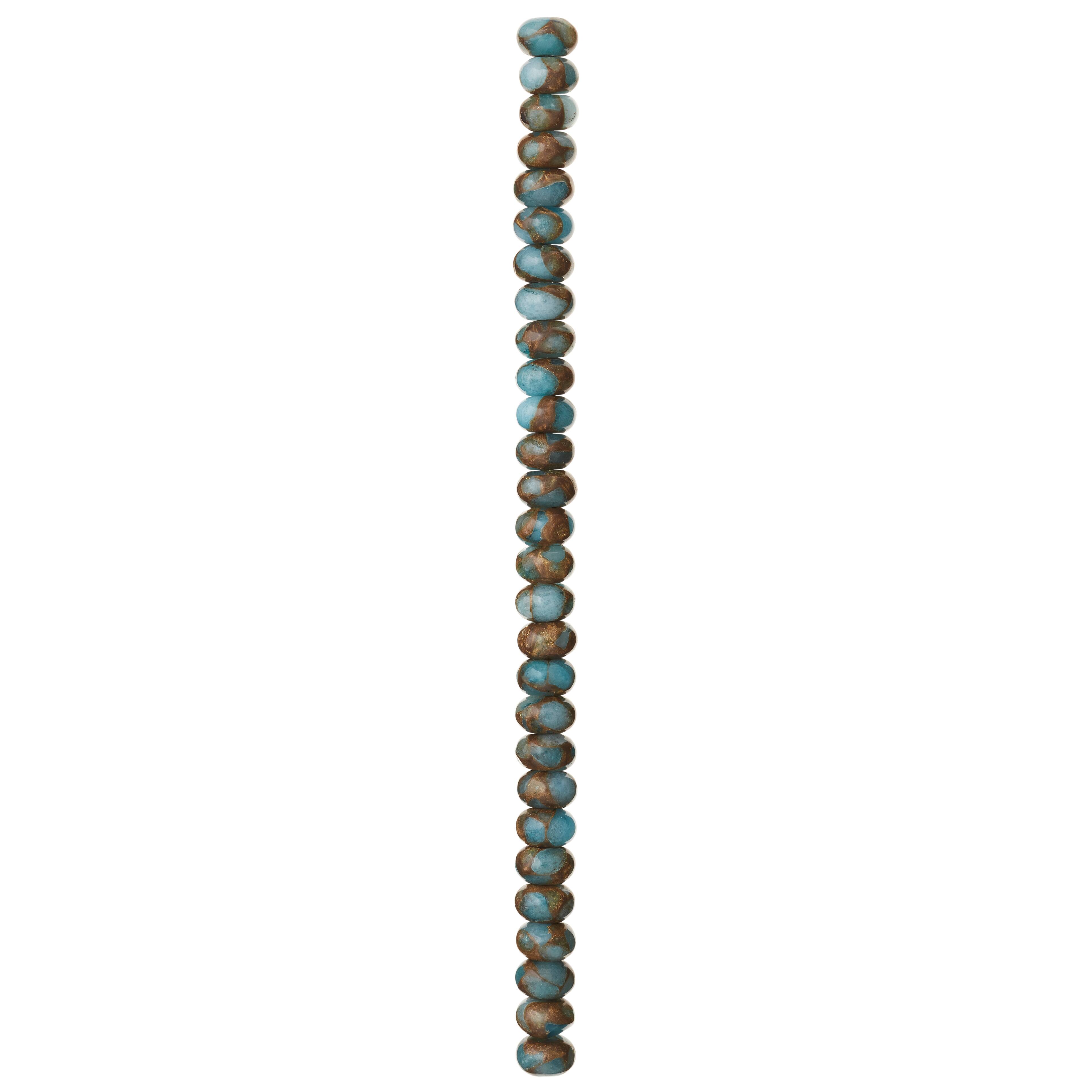 12 Pack: Light Blue Impression Jasper Rondelle Beads, 8mm by Bead Landing®