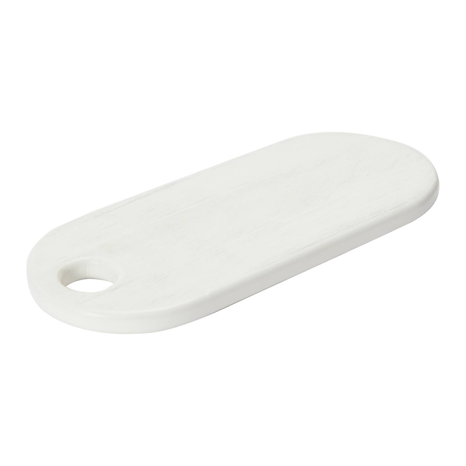 Hello Honey® 19" Textured White Acacia Wood Cheese/Serving Board