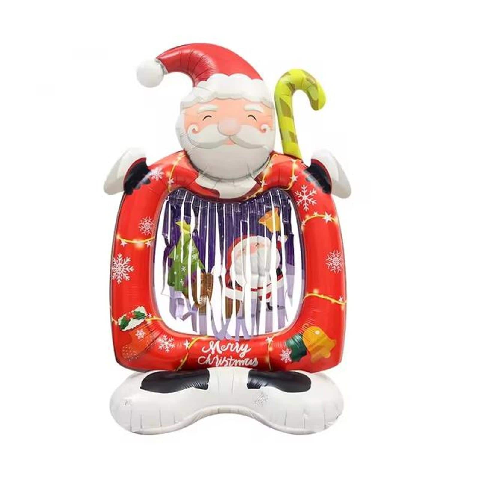 Wizardi 60" x 37" Santa's Christmas Standing Foil Balloon Decoration
