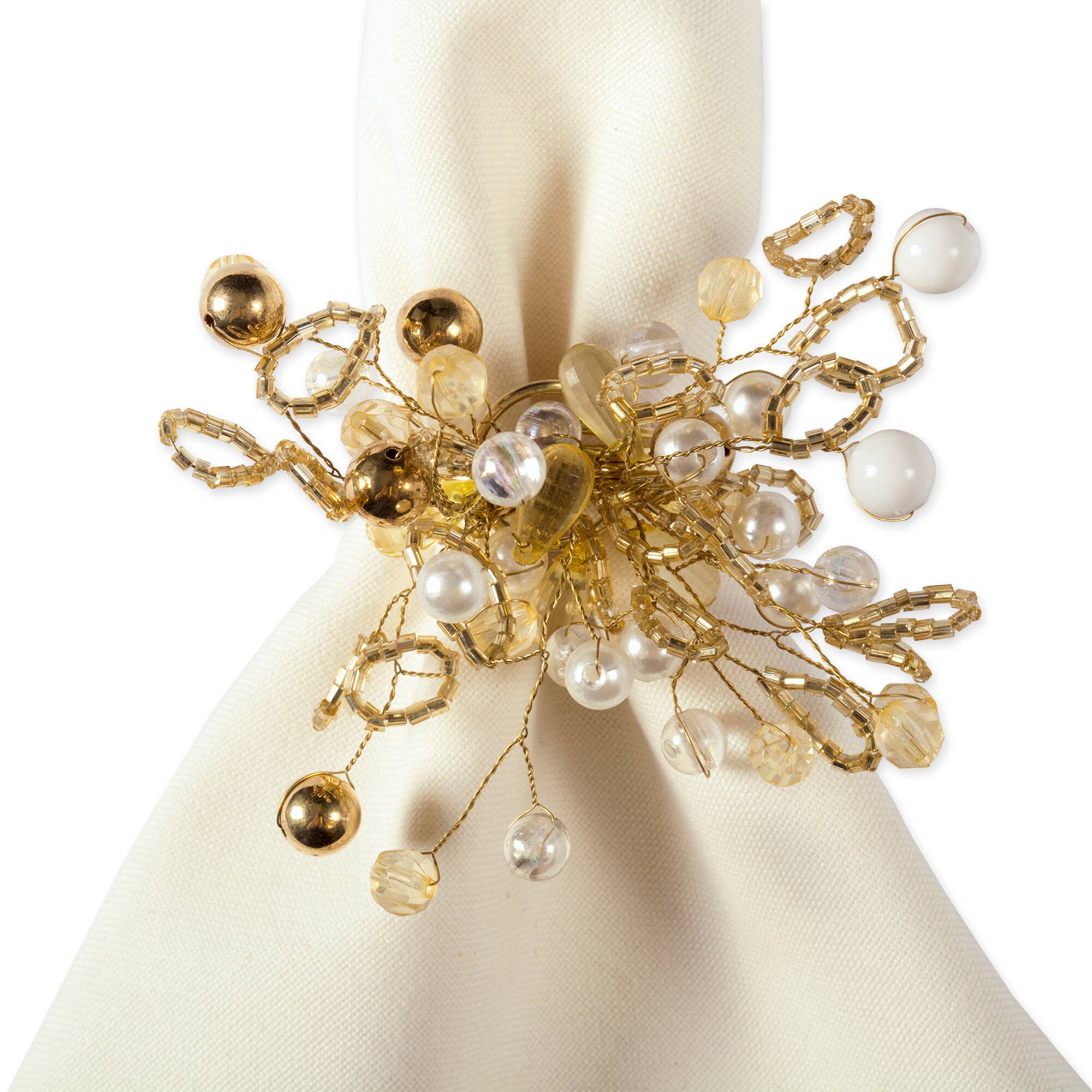 DII® Gold Multi Bead Napkin Rings, 6ct.