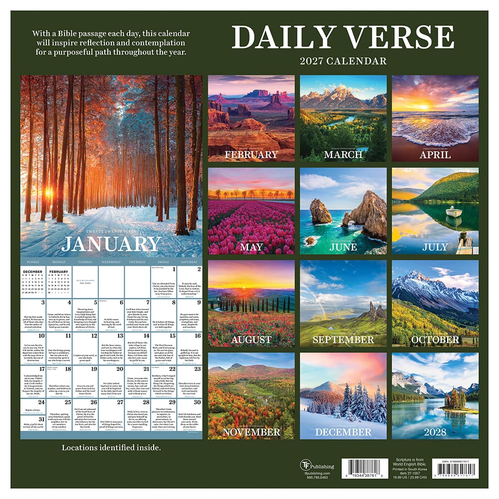 2027 Daily Verse Wall Calendar