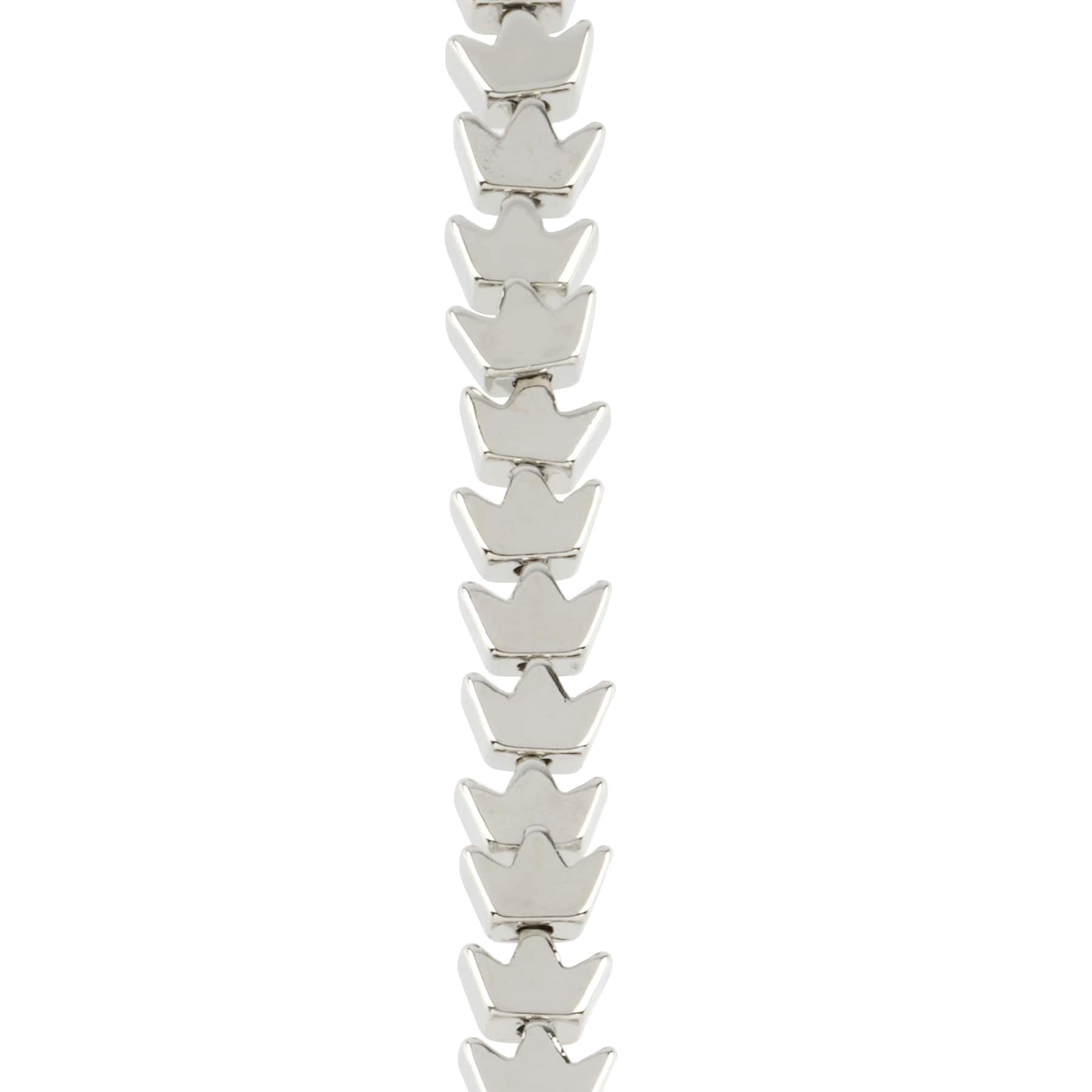 Rhodium Crown Beads, 7mm by Bead Landing™