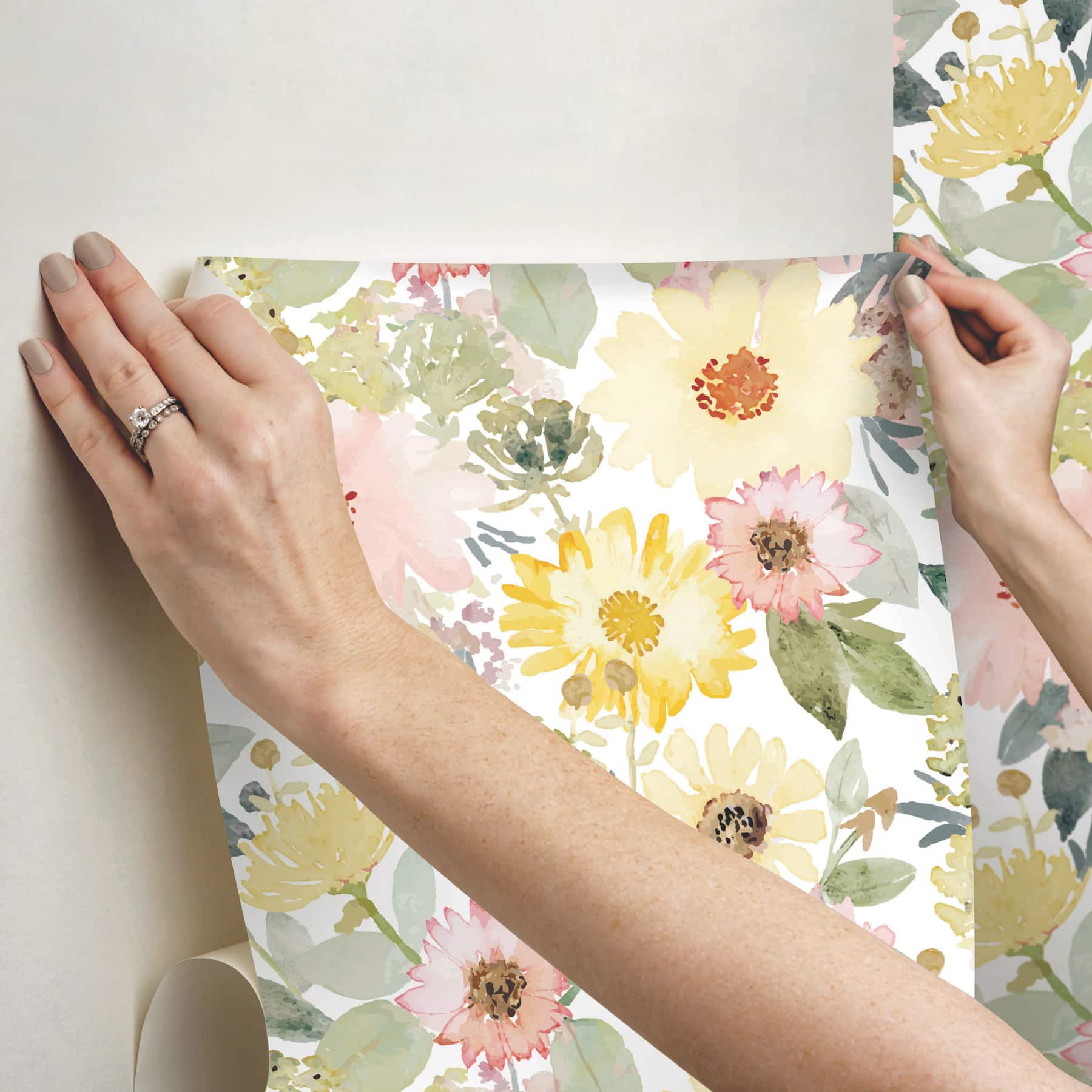 RoomMates Coral & Yellow Southern Charm Peel & Stick Wallpaper
