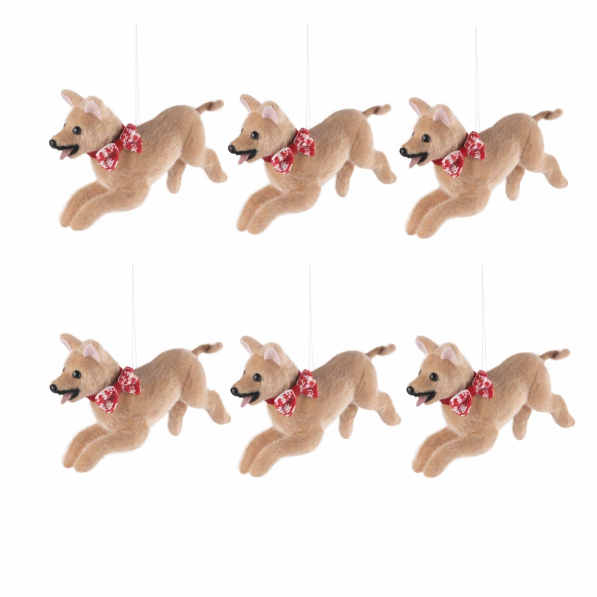 Melrose 8" Dog with Bow Ornaments, 6ct.