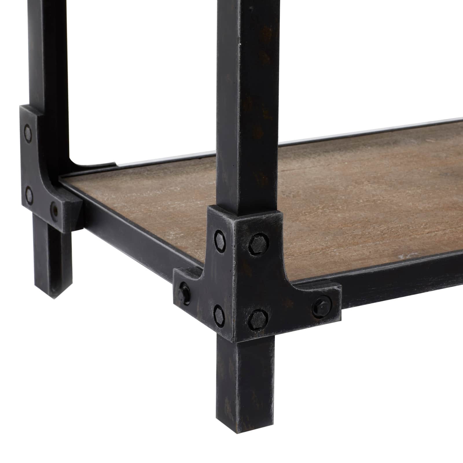 4ft. Brown Industrial Wood Console Table