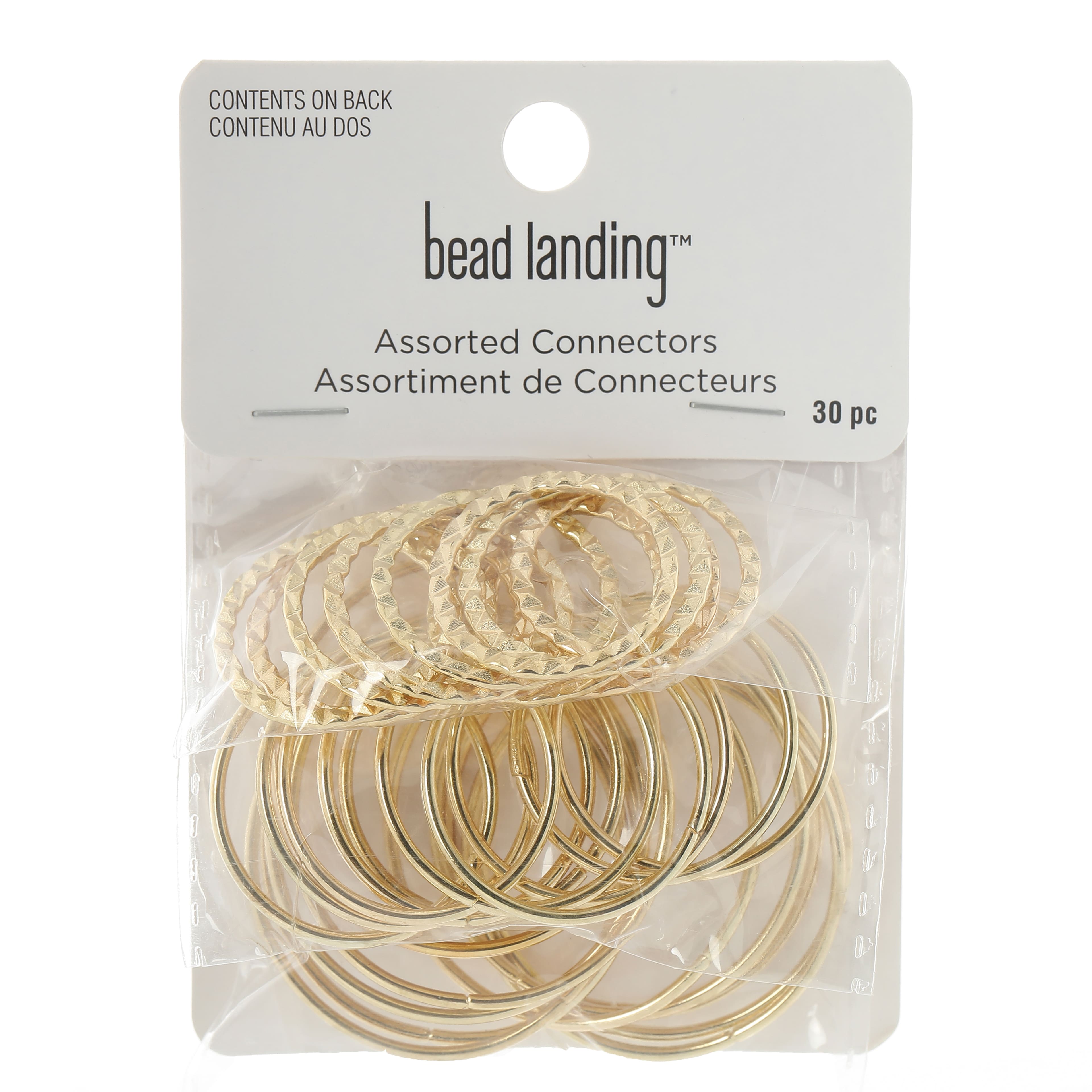 12 Packs: 30 ct. (360 total) Assorted Gold Circle Connectors by Bead Landing™