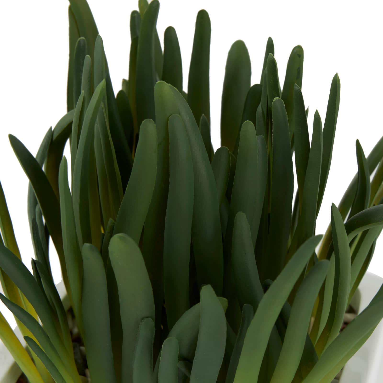 8" Green Foliage Artificial Plant with White Ceramic Pot