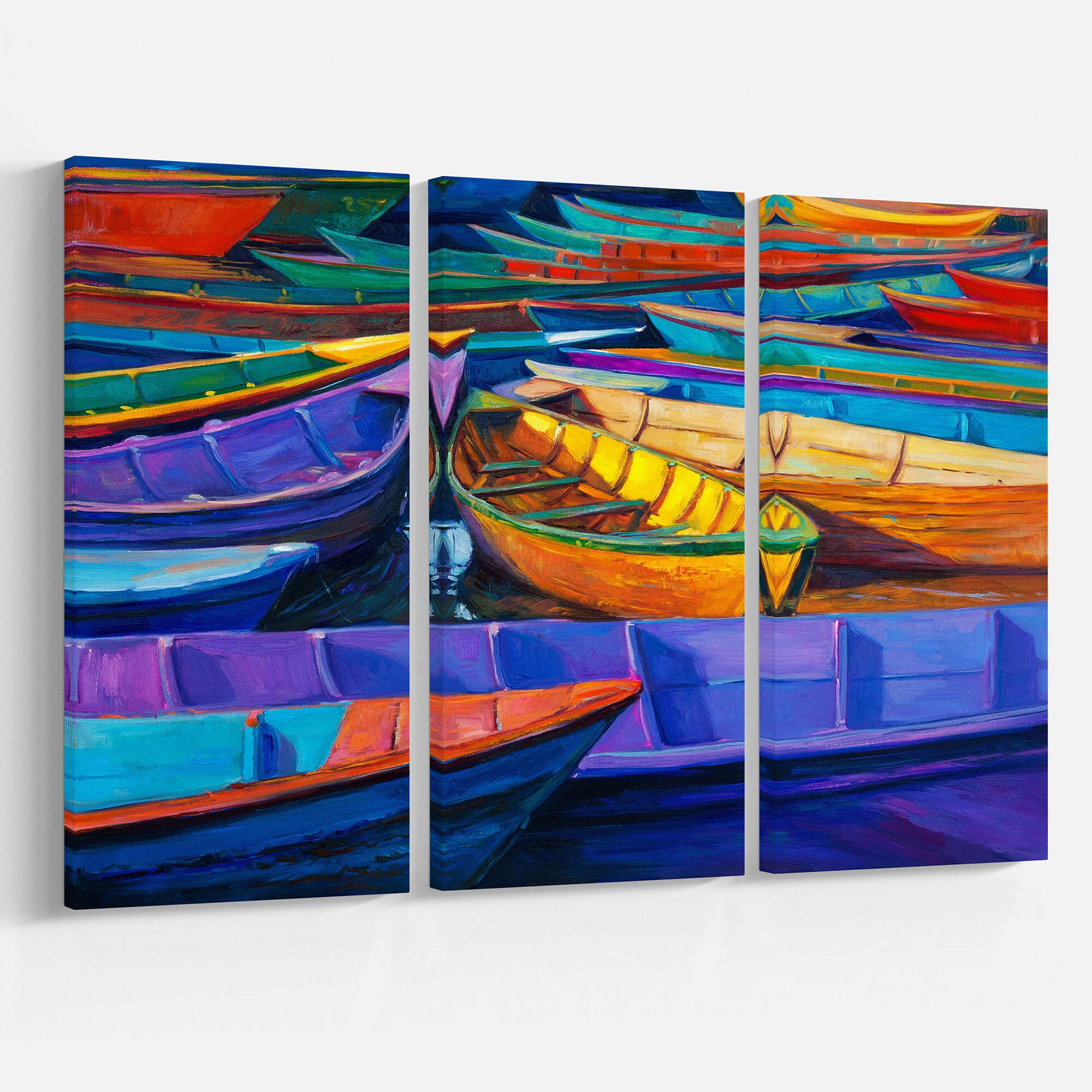 Designart - Boats at sunset