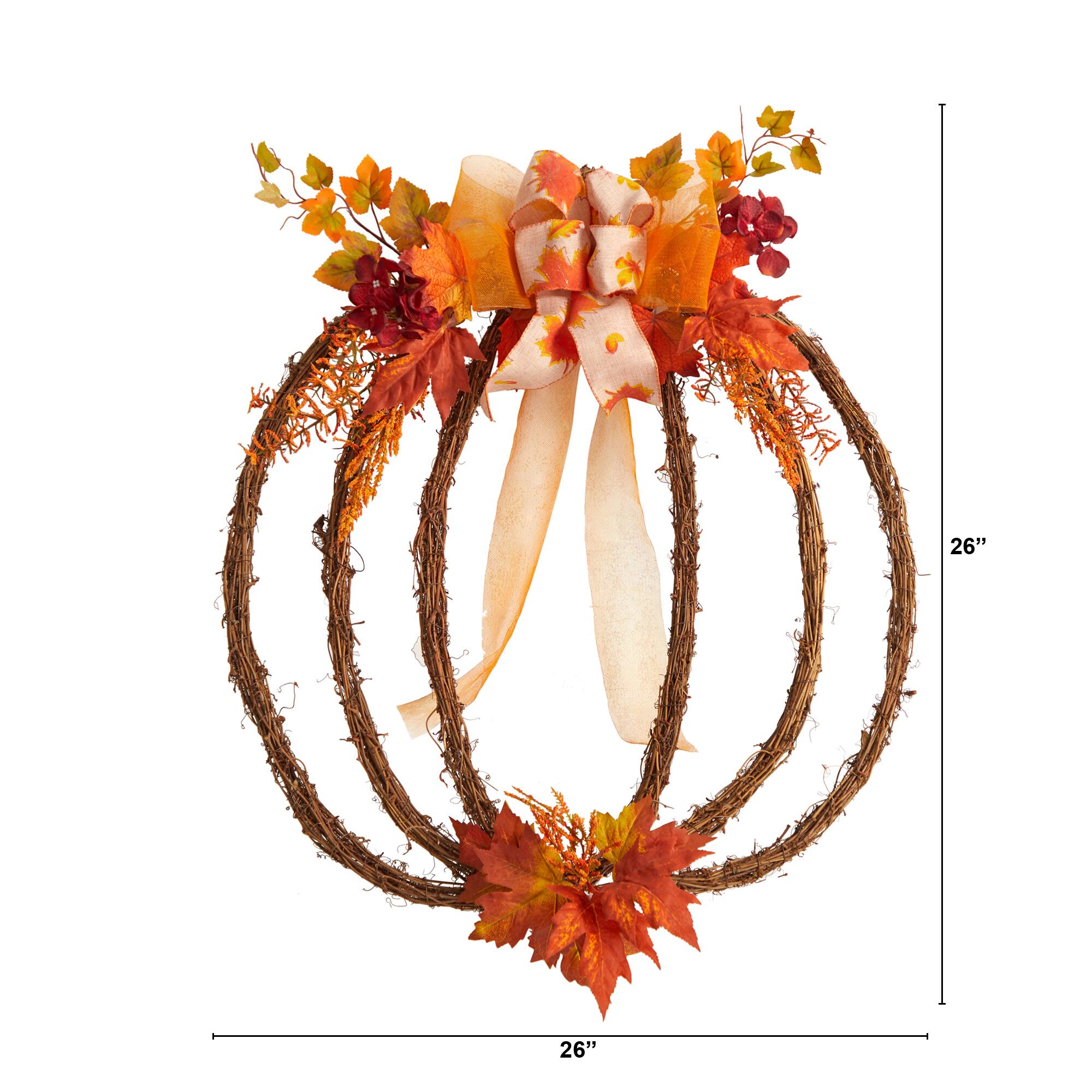 26" Autumn Pumpkin Vine Fall Wreath