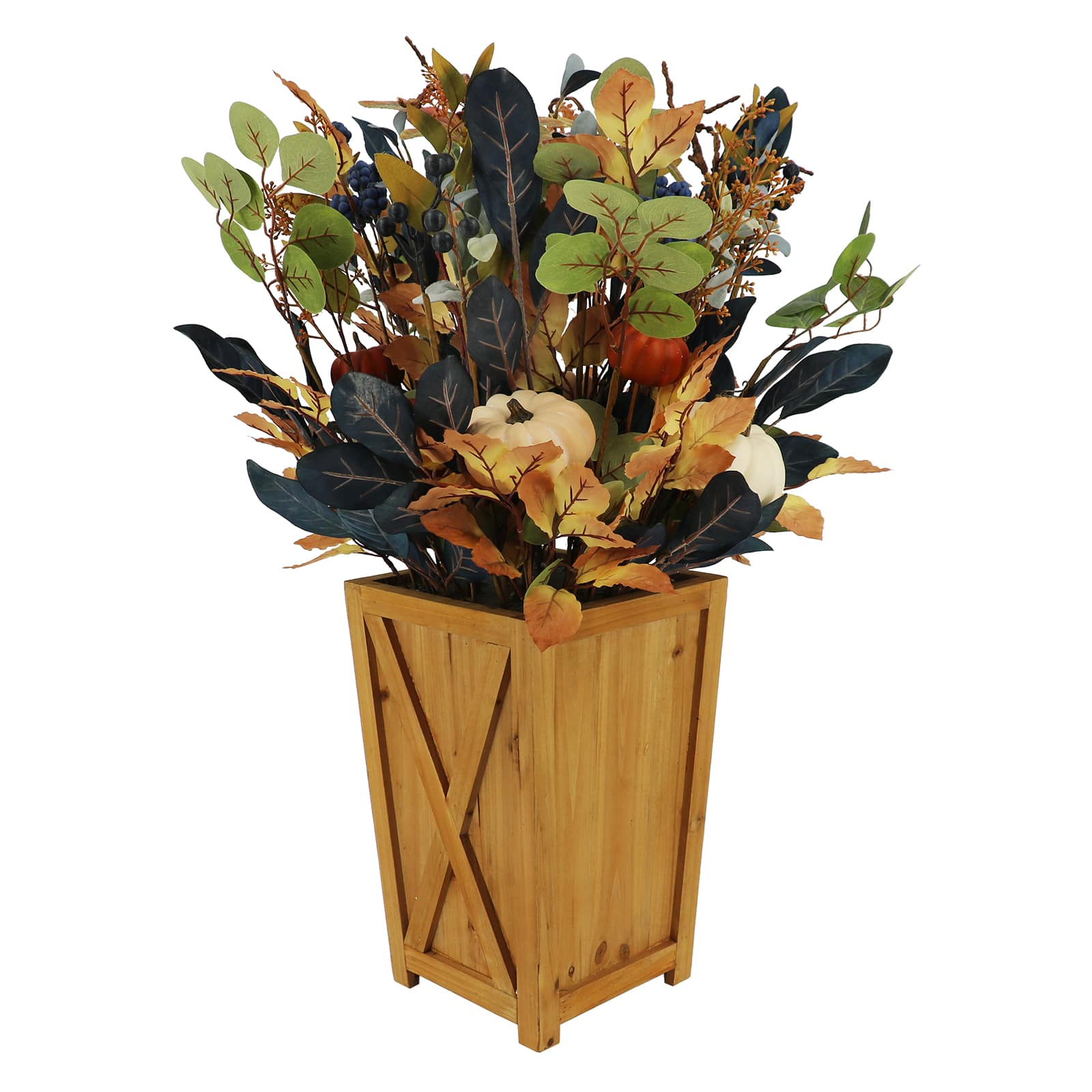 33" UV Premade Foliage & Pumpkin in Wood Box by Ashland®