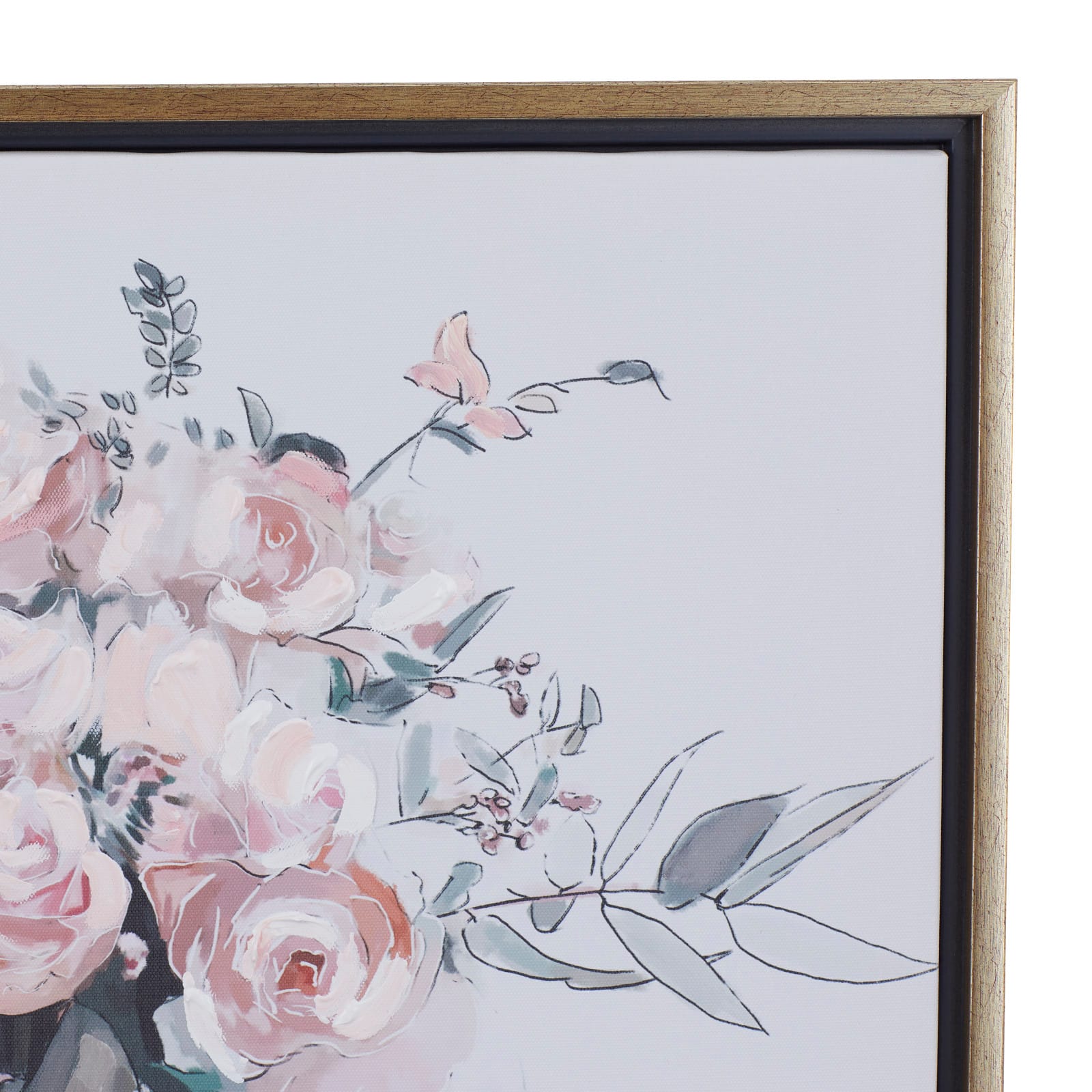 Pink Polystone French Country Framed Wall Art, 25" x 24" x 2"