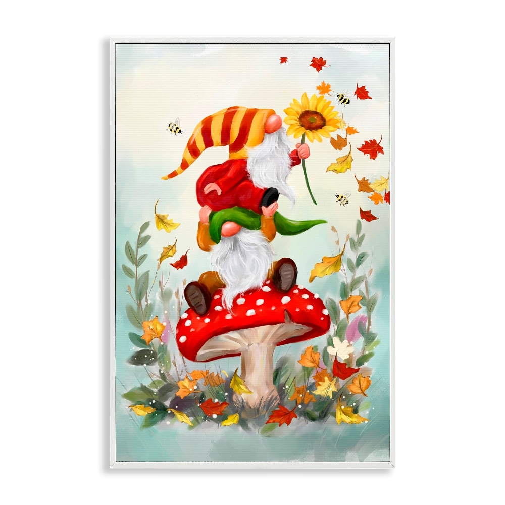 Stupell Industries Autumn Garden Gnome Framed Giclee Art