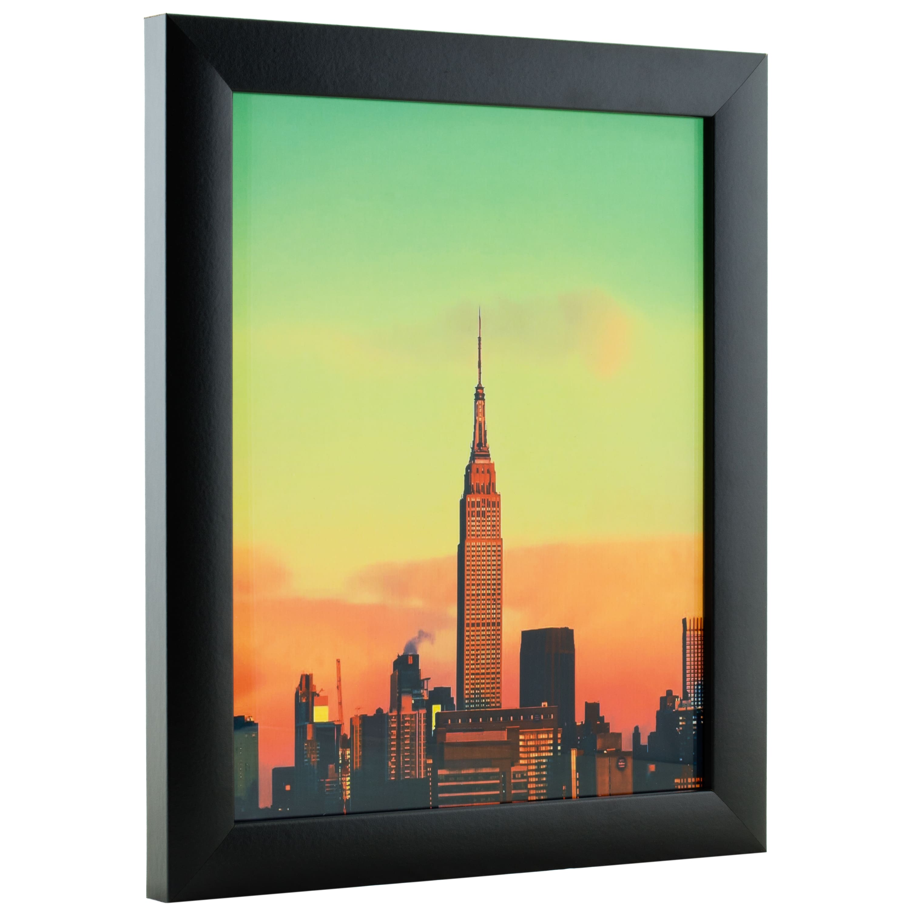 Craig Frames Contemporary Gallery Black Picture Frame with Mat