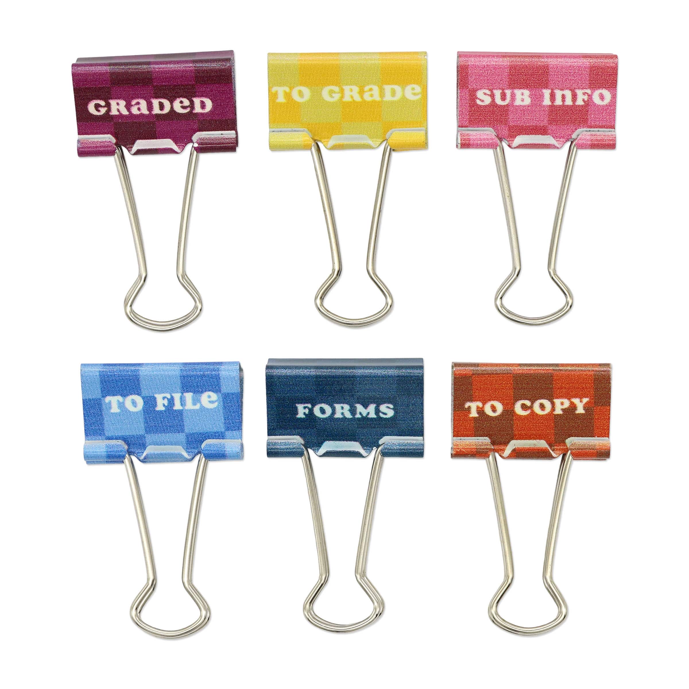 Retro Teacher Metal Binder Clips, 6ct. by B2C™