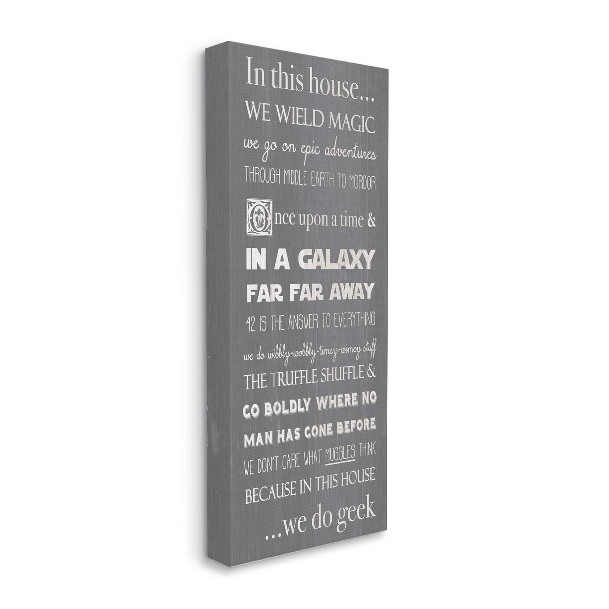 Stupell Industries In This House Phrase Family Movie Night Quotes Canvas Wall Art