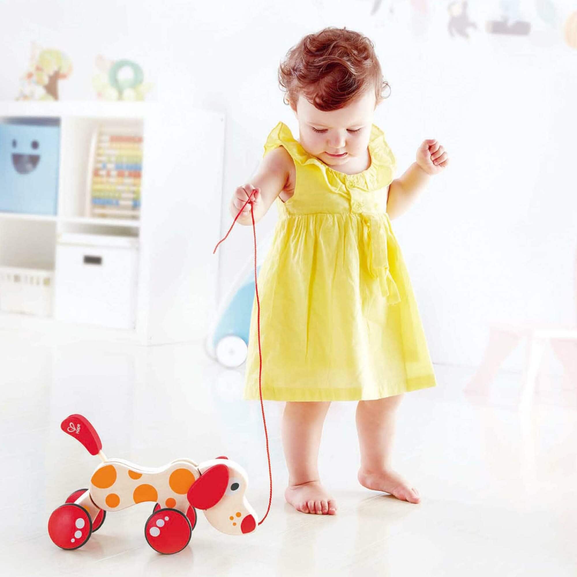 Hape Walk-A-Long Pepe the Puppy Wooden Toddler Pull Toy
