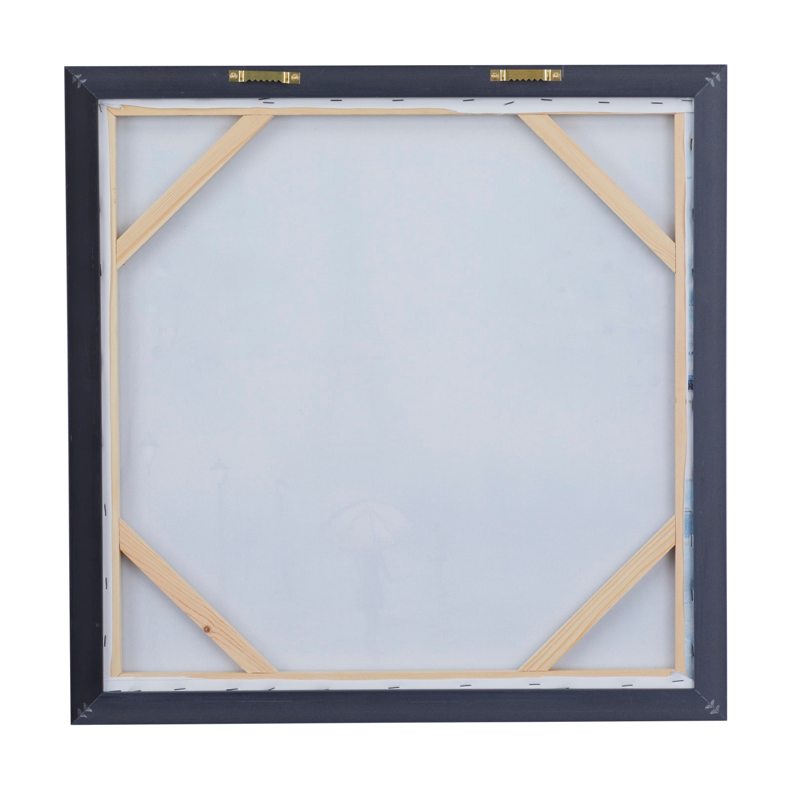 Blue Polystone Transitional Framed Wall Art, 24" x 24"