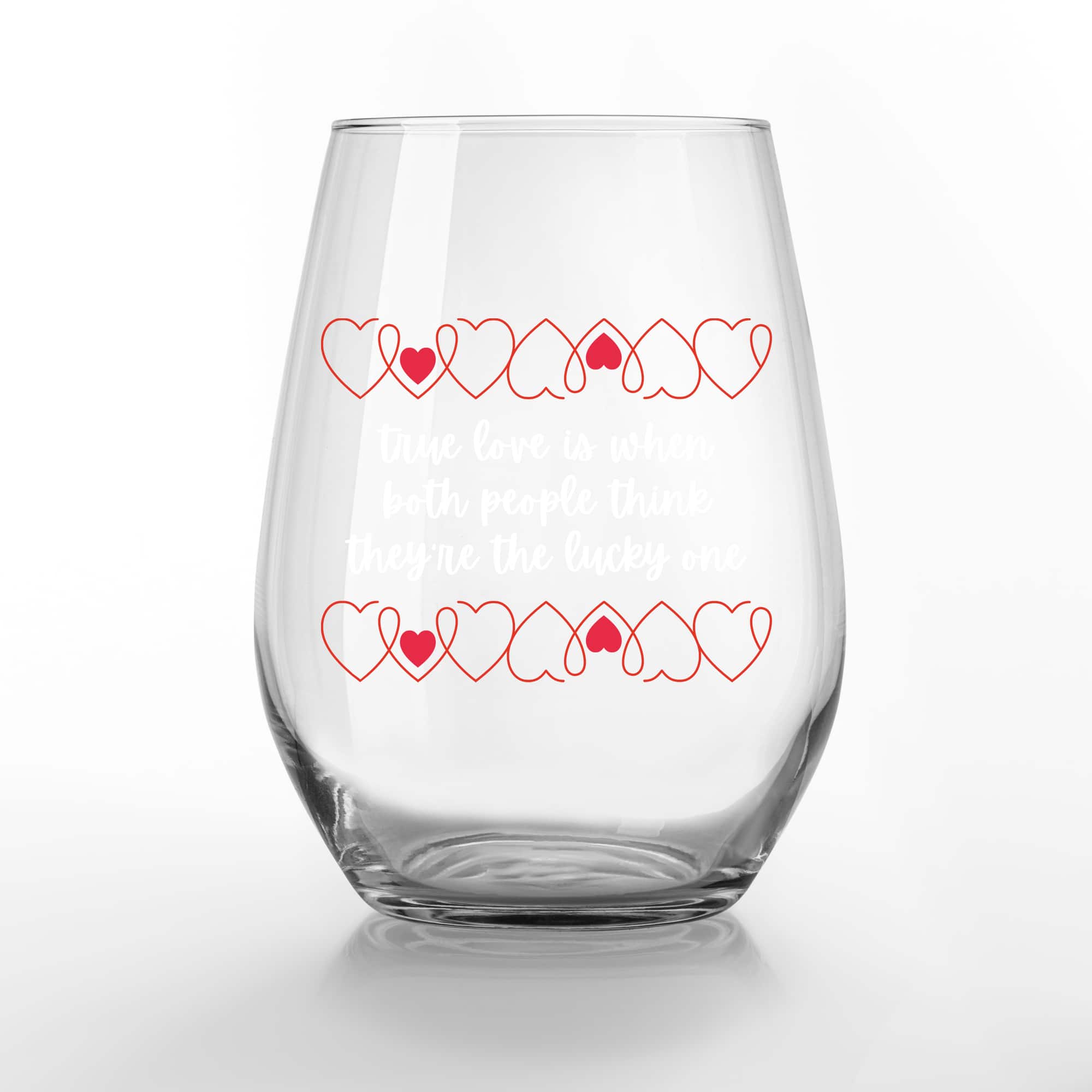 15oz. True Love Lucky Ones Printed Stemless Wine Glass