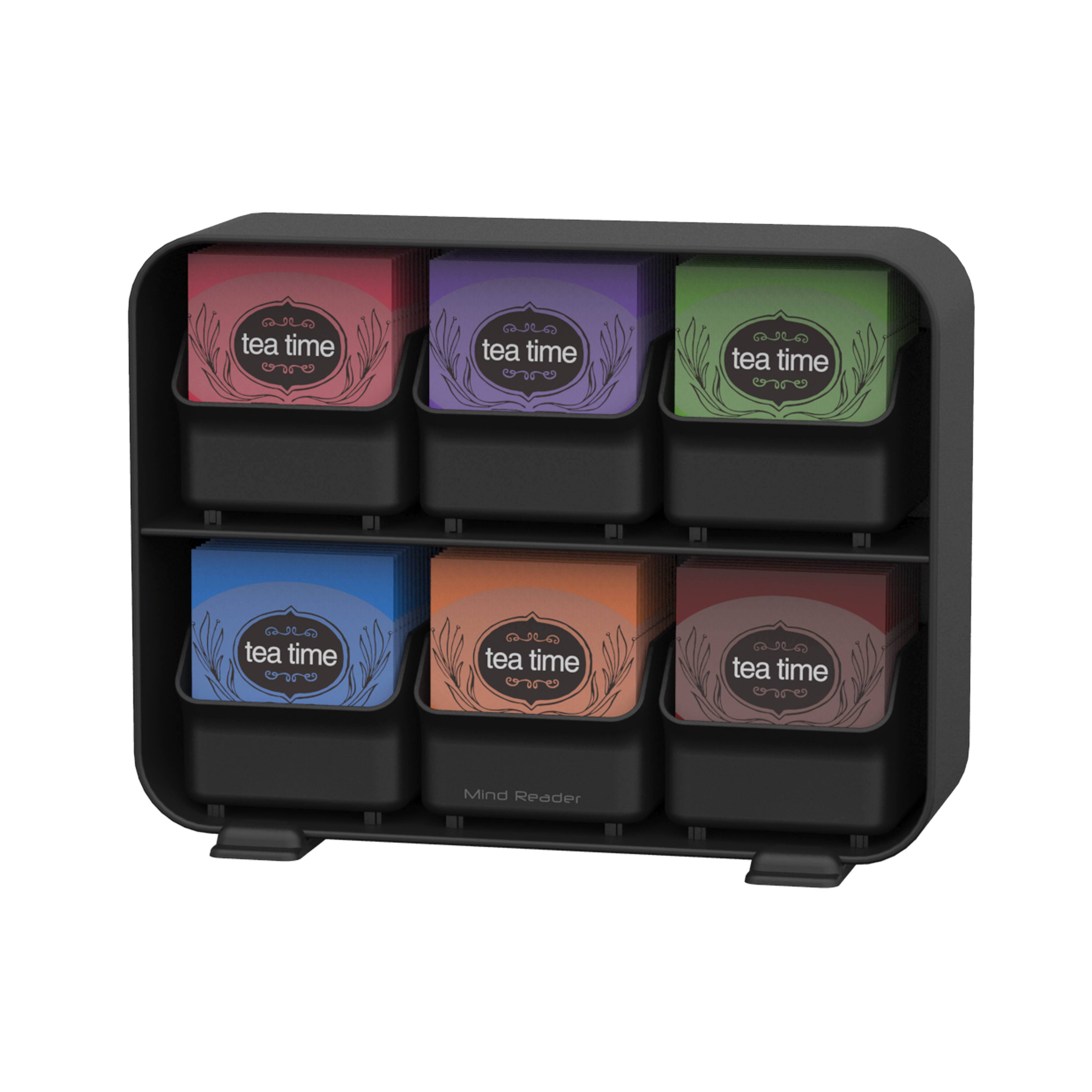 Mind Reader Black 6 Drawer Tea Bag Holder