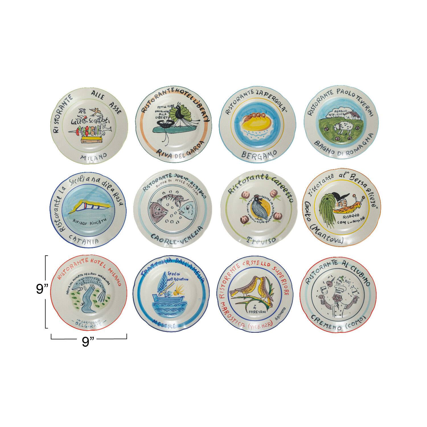 Hello Honey® 9" Hotel Restaurant Image Stoneware Plate Set