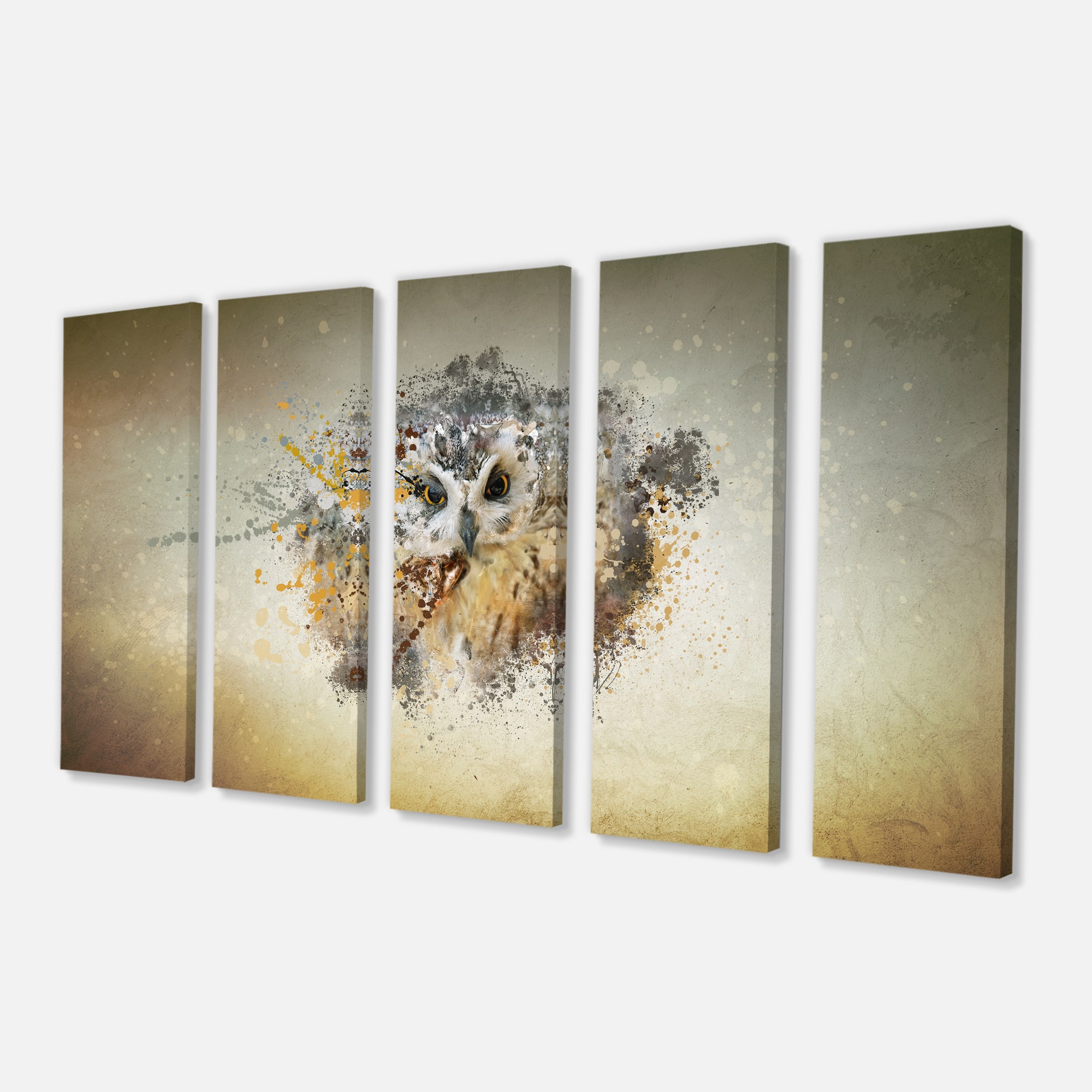 Designart - Large Gracing Owl - Animal Canvas Wall Art