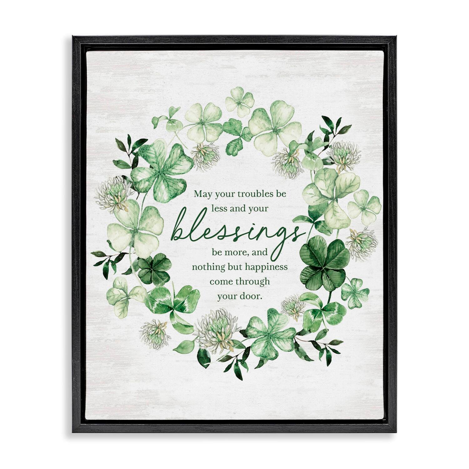 Stupell Industries Irish Proverb Wreath Floater Framed Art