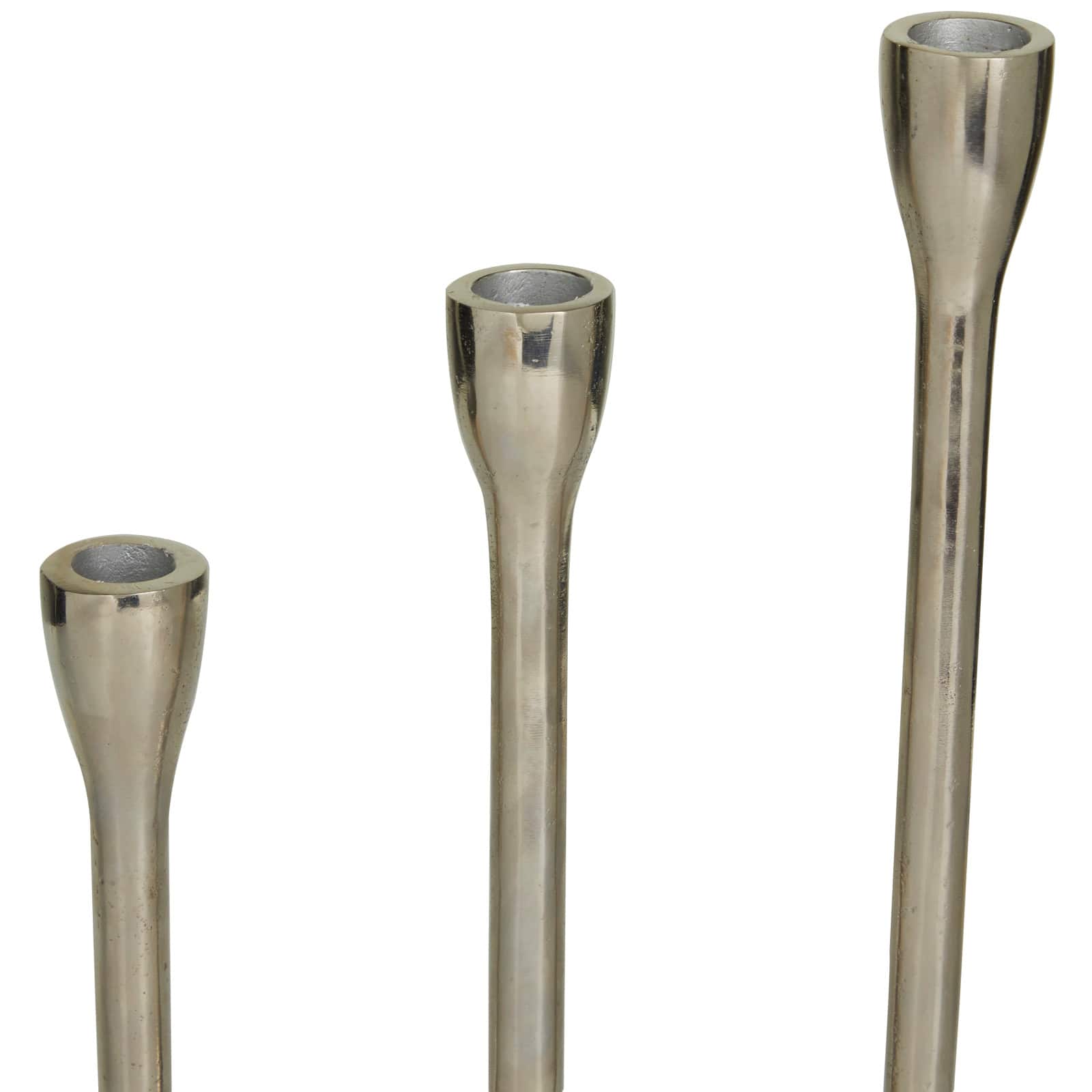 CosmoLiving by Cosmopolitan Silver Aluminum Tapered Candle Holder Set