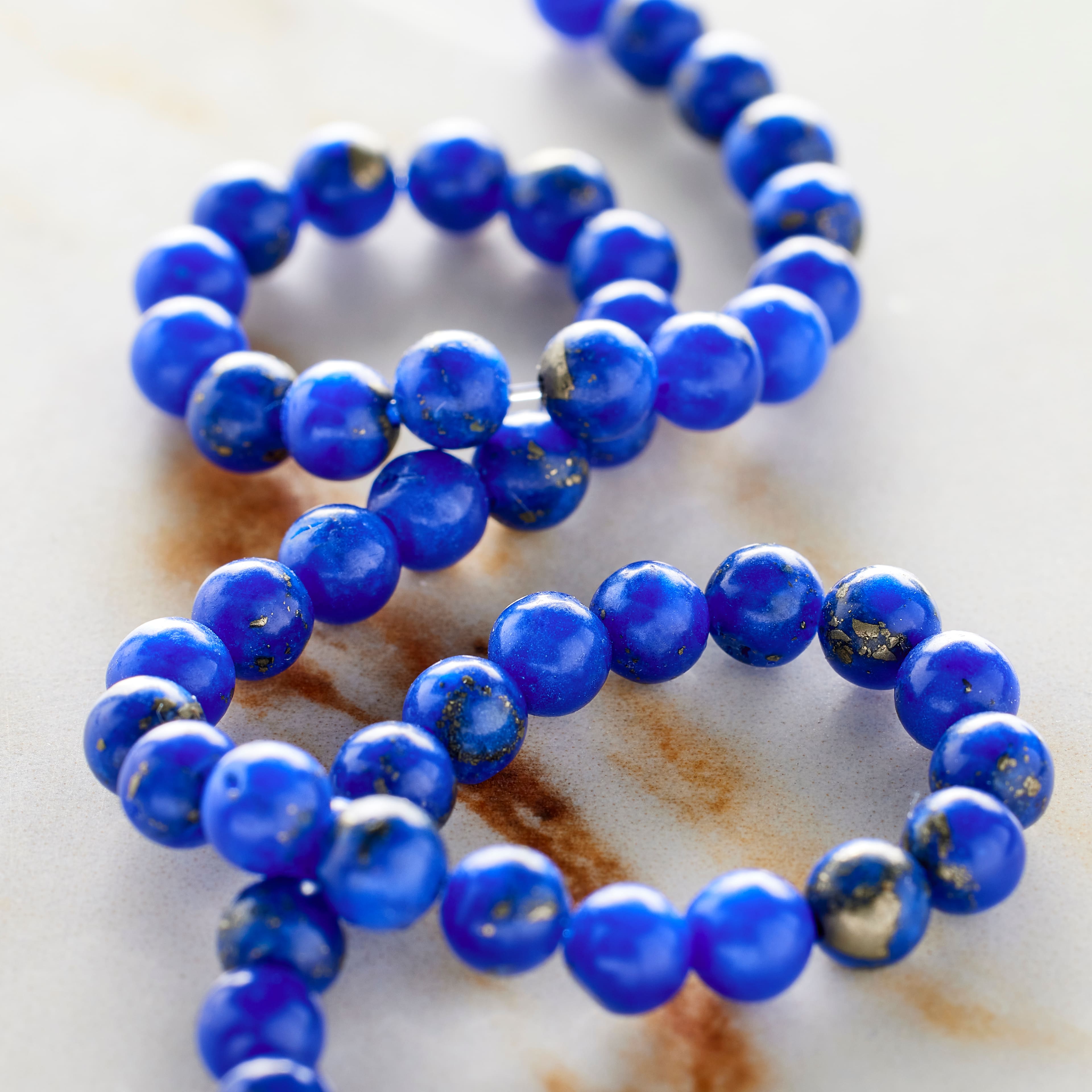 12 Pack: Blue Reconstituted Lapis Round Beads, 4mm by Bead Landing™