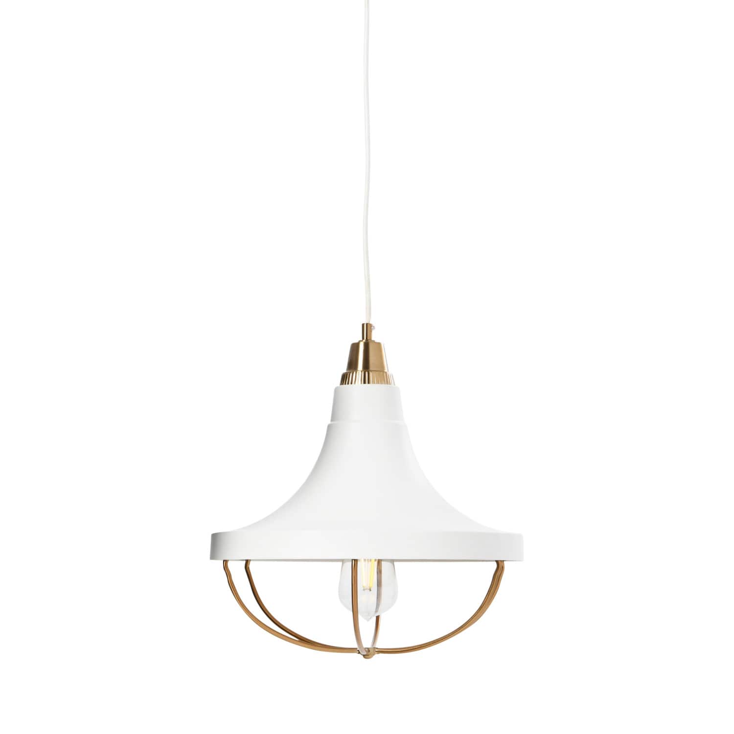 Hello Honey® Robert Stevenson Lighting Presley Caged Trumpet Metal Ceiling Light