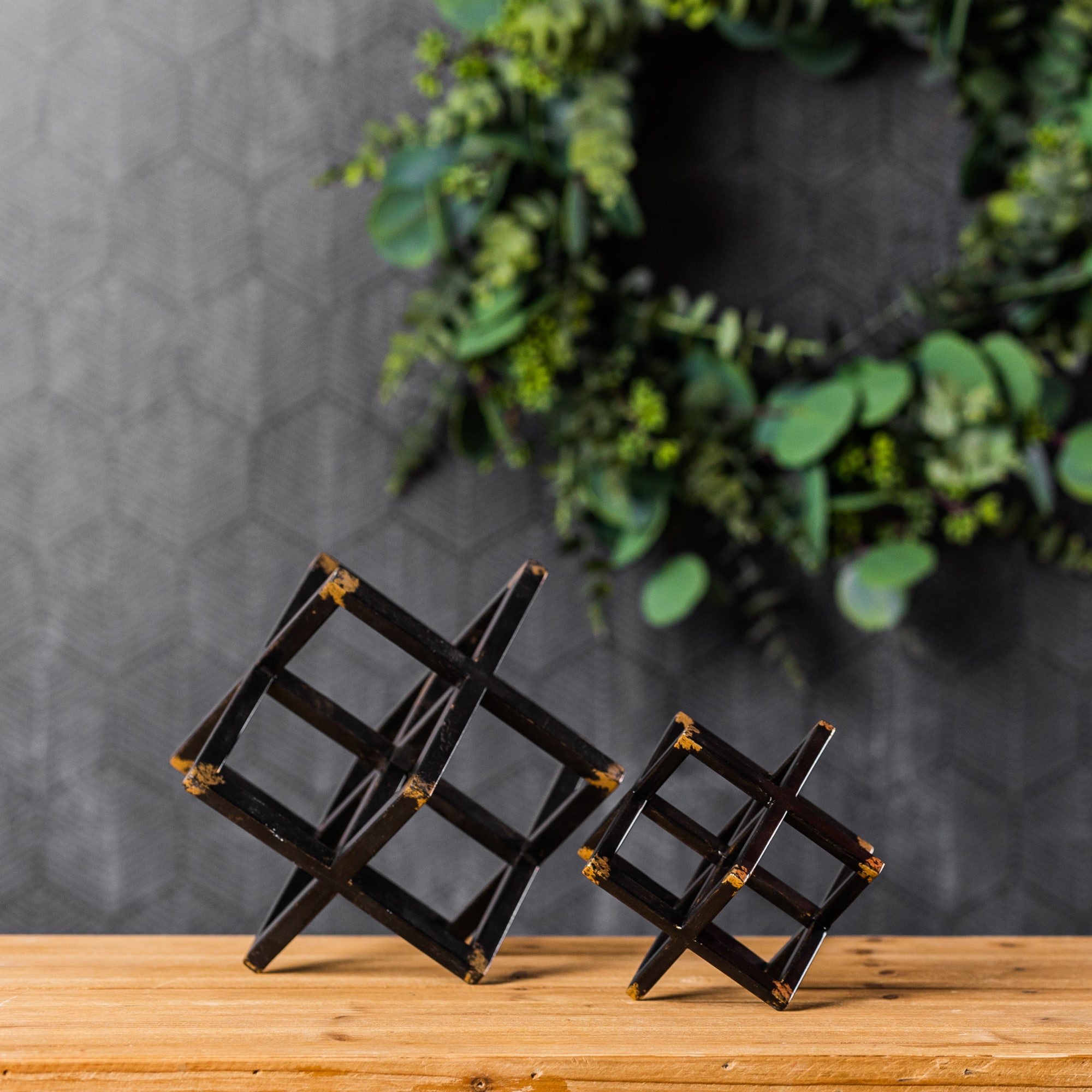 Modern Metal Star Sculpture Set