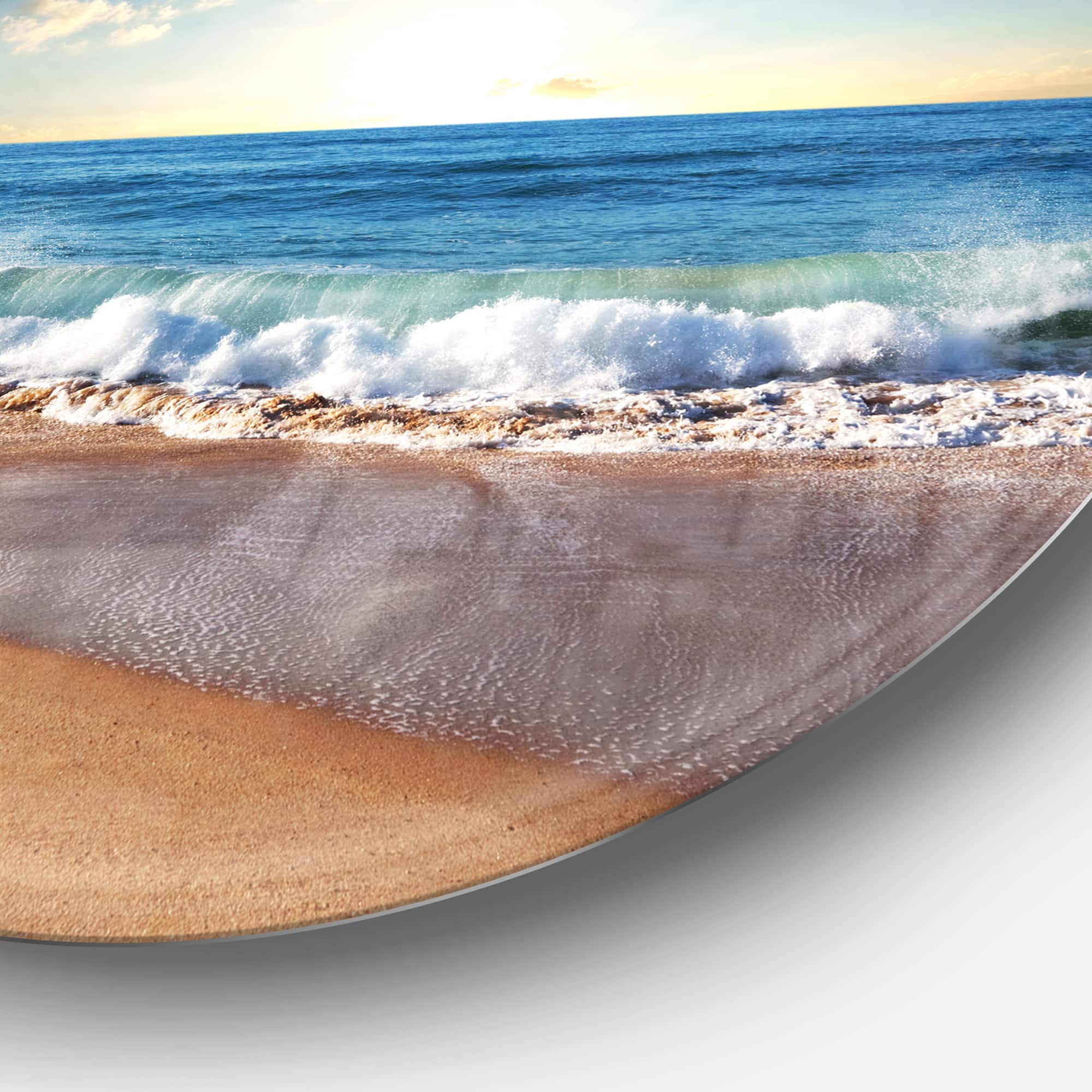 Designart - Sea Sunset' Disc Seascape Photography Circle Metal Wall Art