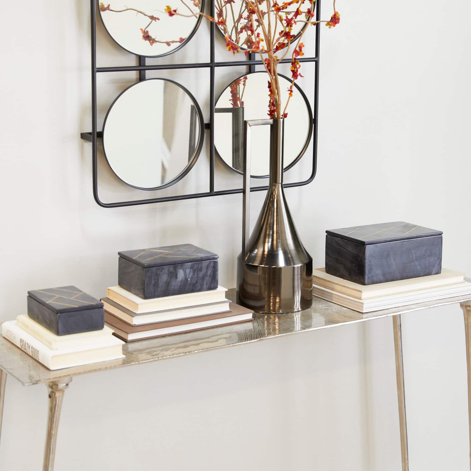 Black Marble Modern Boxes, 3ct.