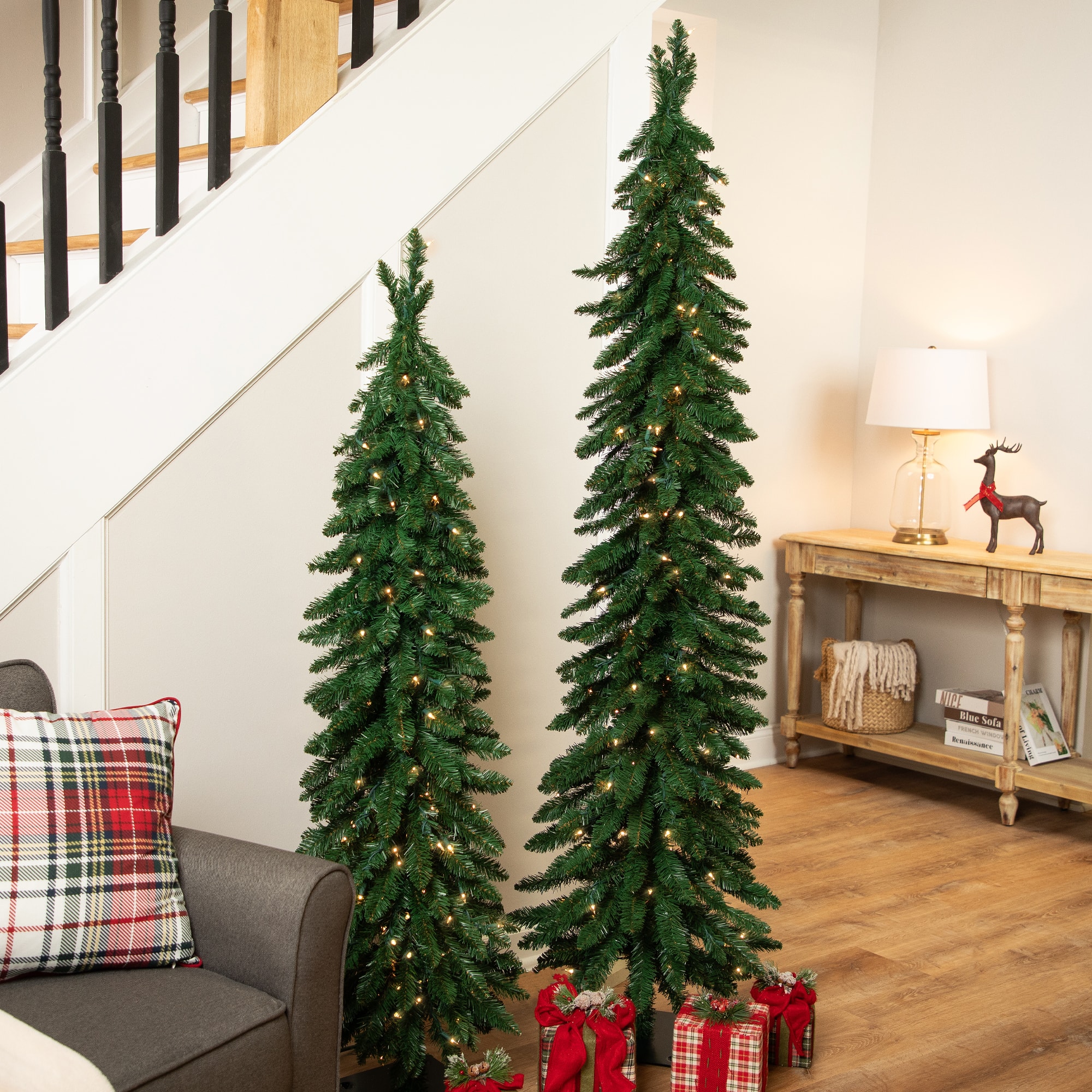 5ft. Pre-Lit Pencil Alpine Artificial Christmas Tree, Clear Lights
