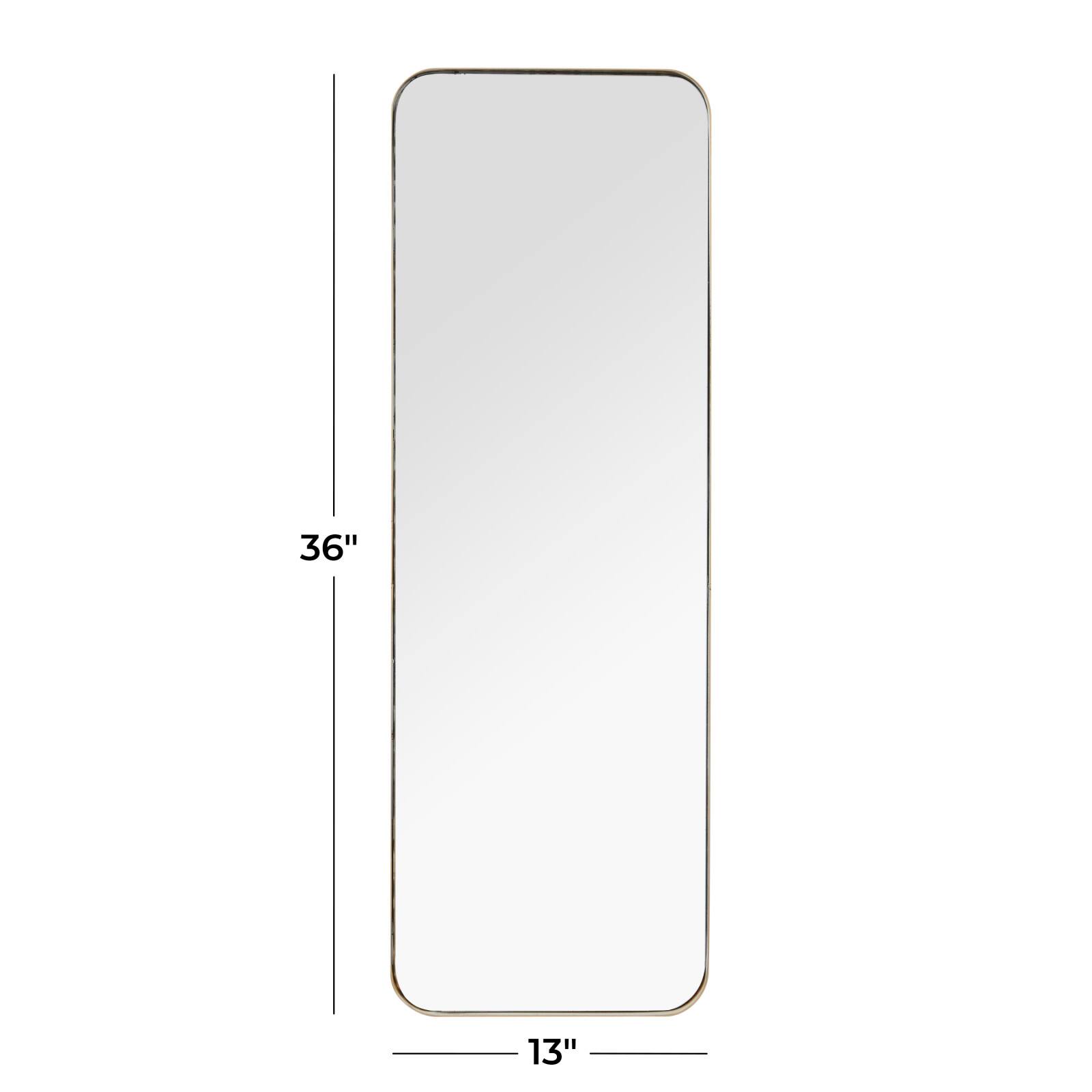 Gold Iron Contemporary Wall Mirror, 13" x 13" x 2"
