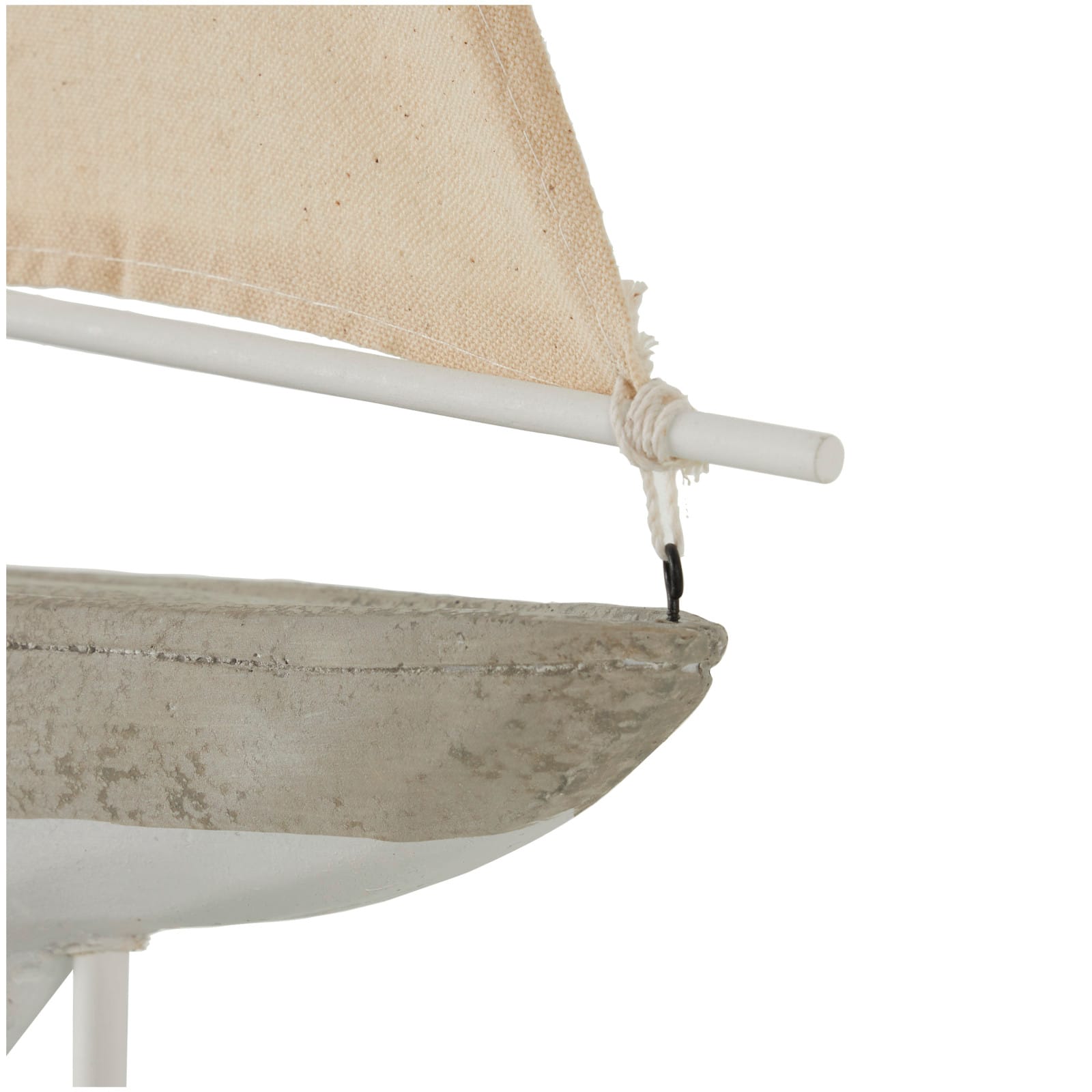 22" Gray Cement Stone Sail Boat Decorative Sculpture