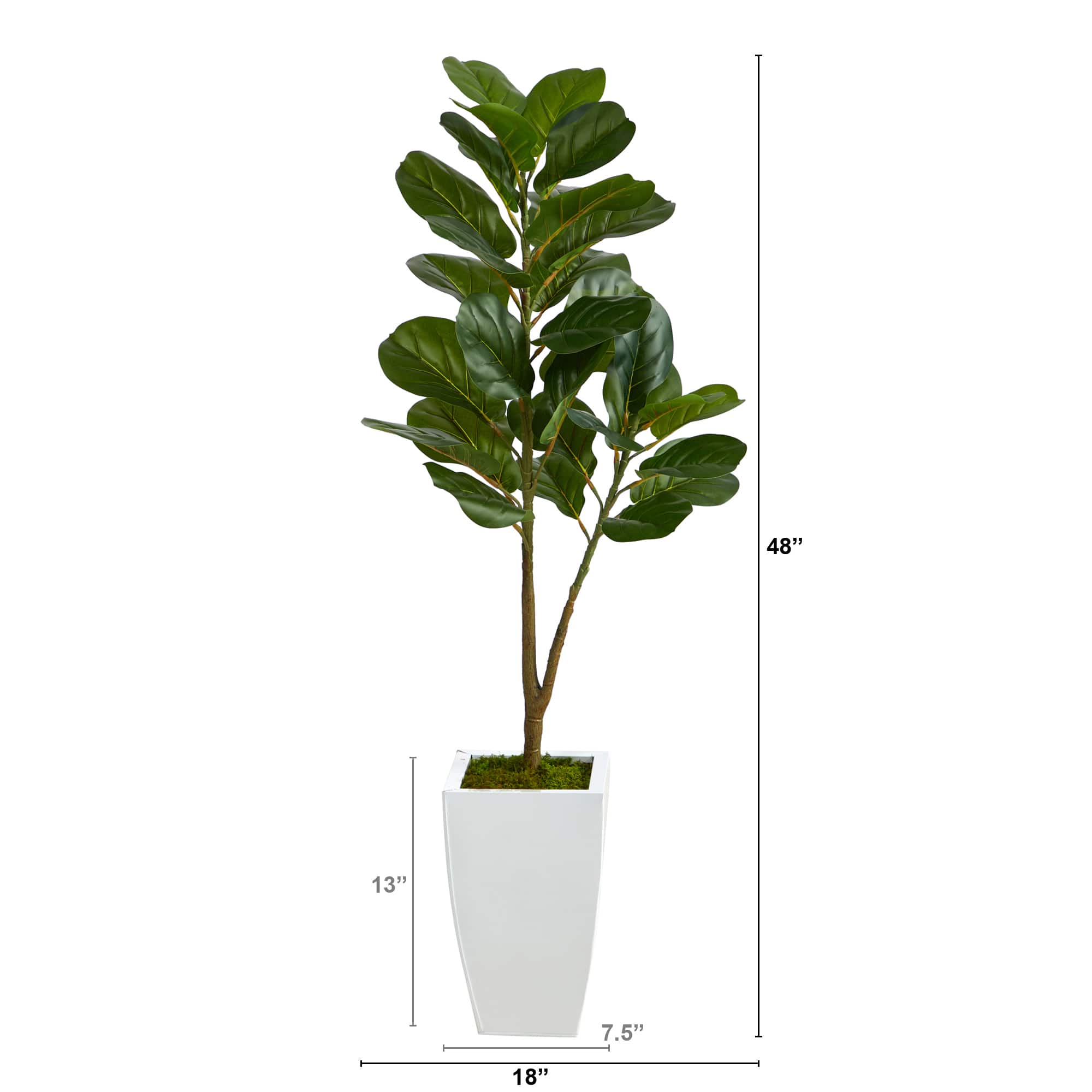 4ft. Fiddle Leaf Fig Tree in Metal Planter