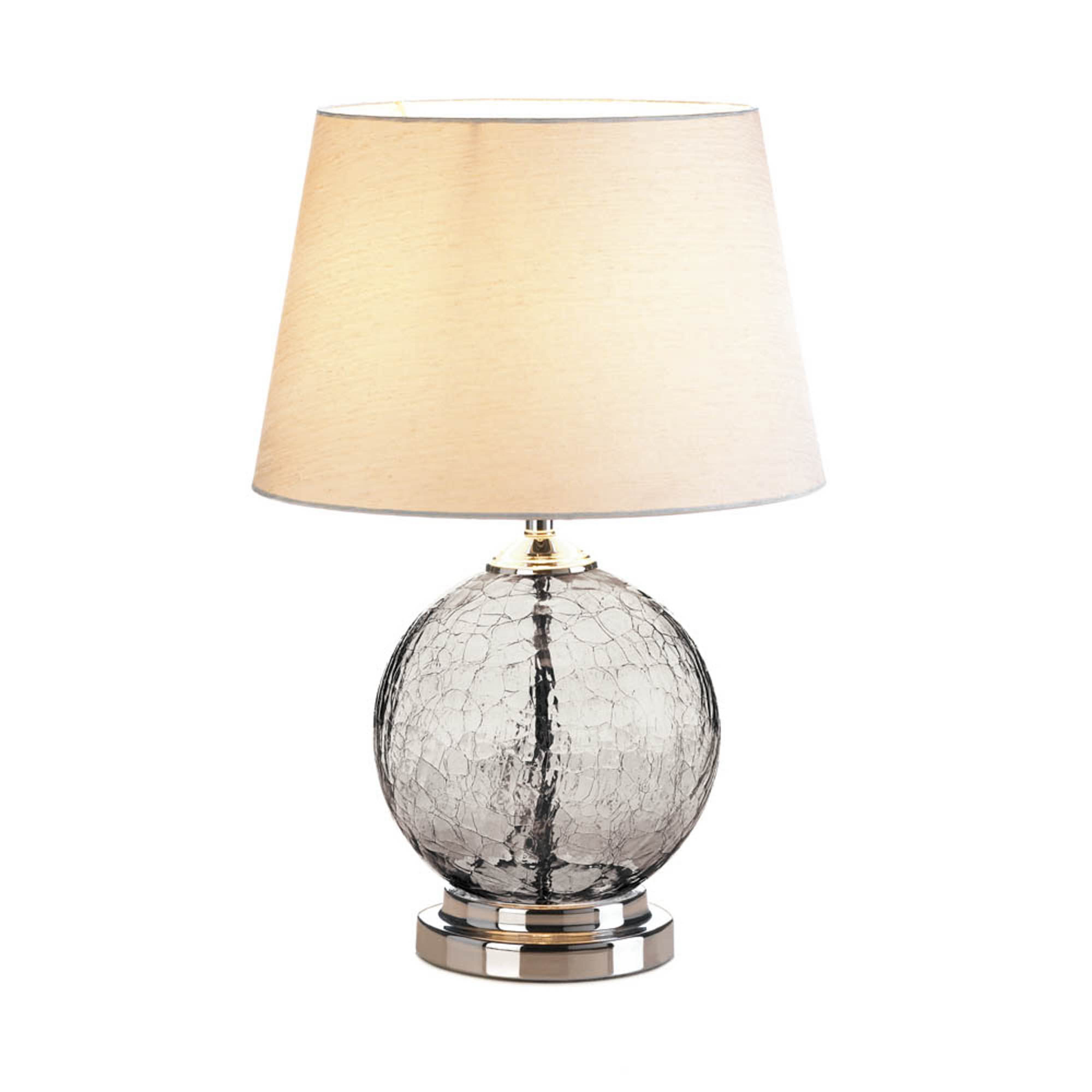 19.25" Gray Cracked Glass Table Lamp