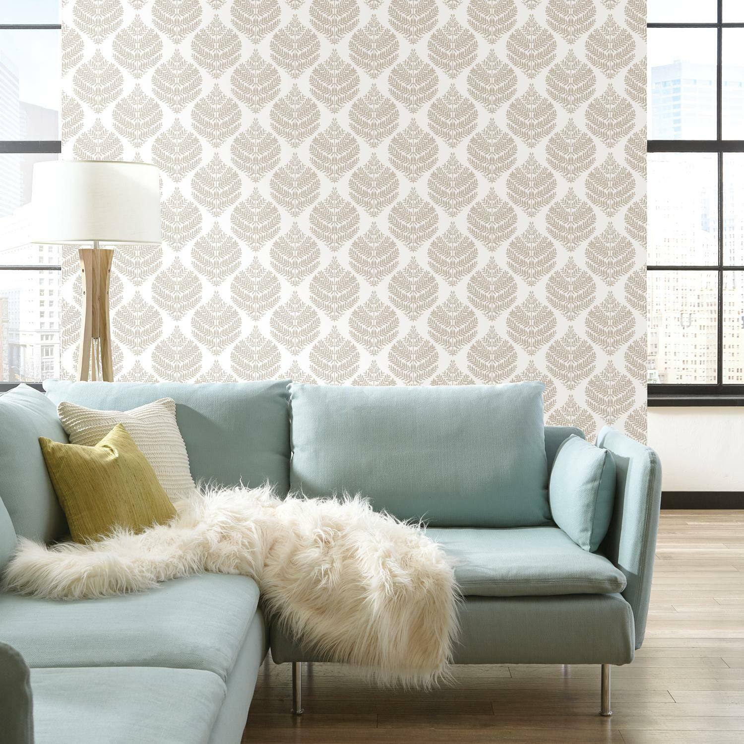 RoomMates Hygge Fern Damask Peel & Stick Wallpaper