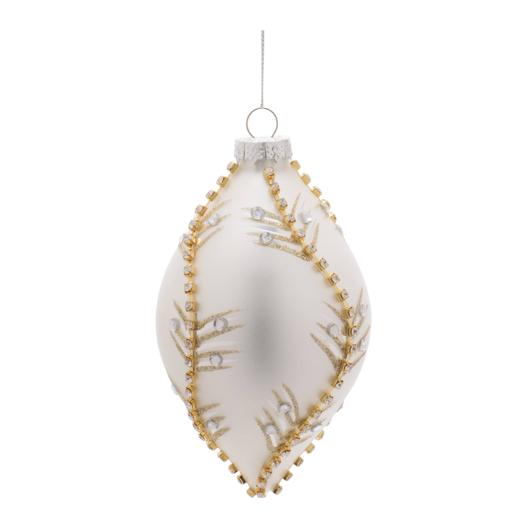 Melrose White & Gold Glass Ornaments Set
