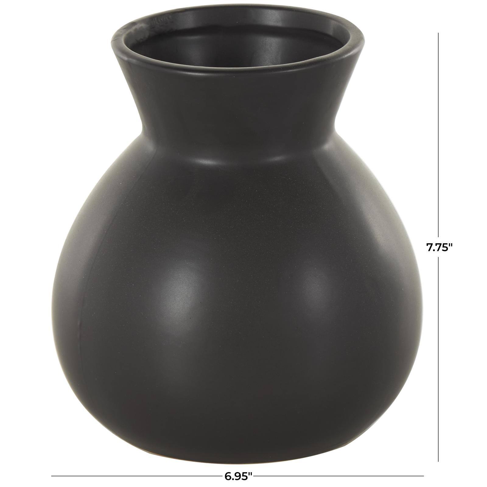 7.75" Black Ceramic Minimalistic Vase